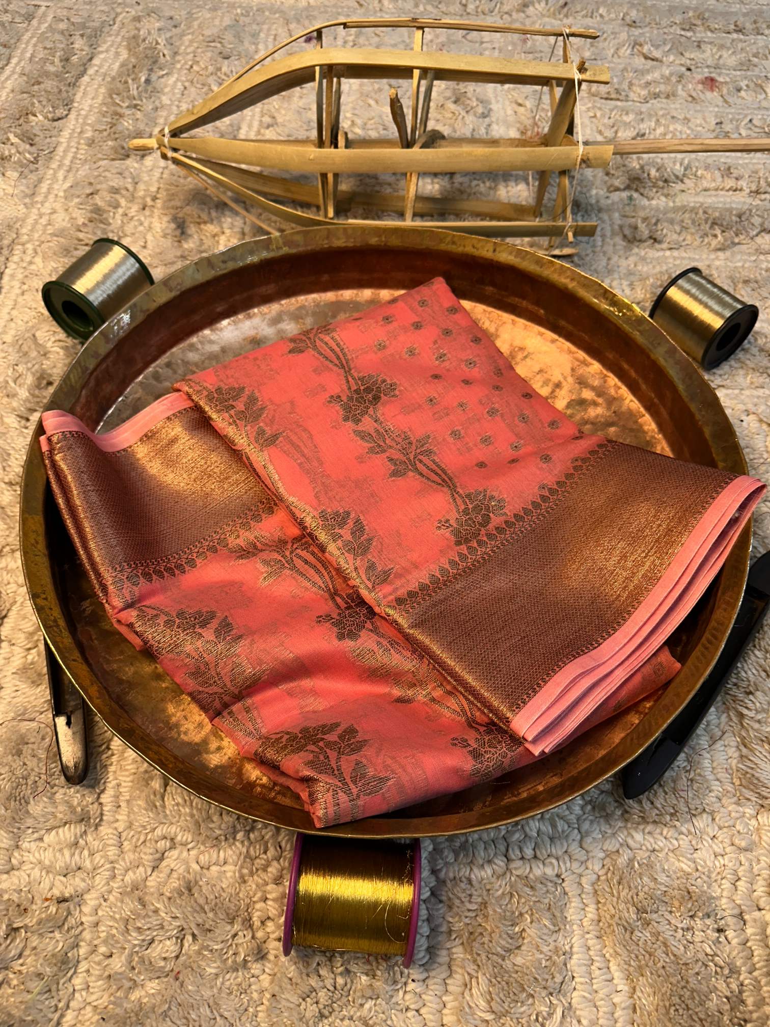Soft Cotton Silk Rtique Zari Banarasi Saree