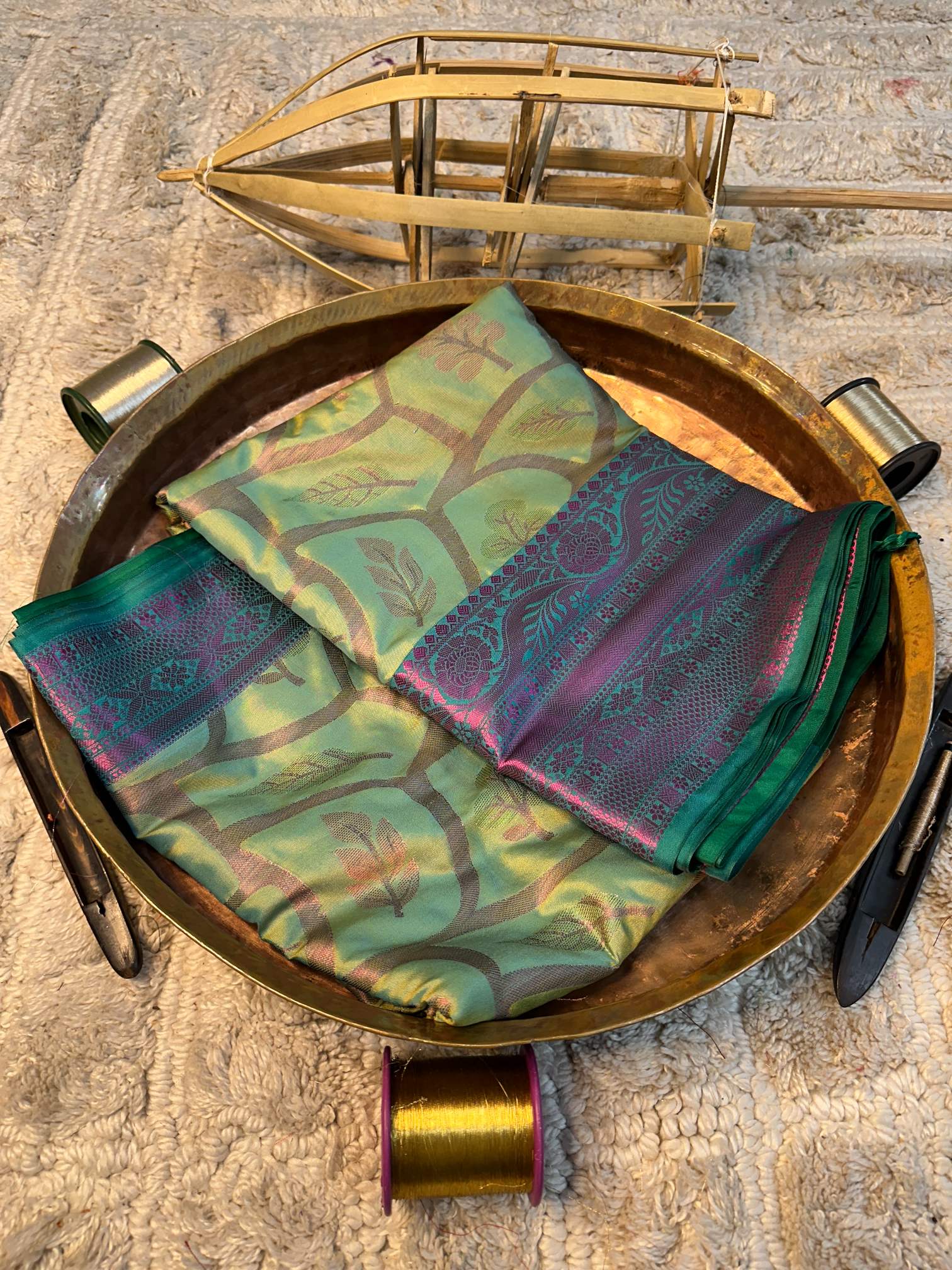 Soft Cotton Silk Rtique Zari Banarasi Saree