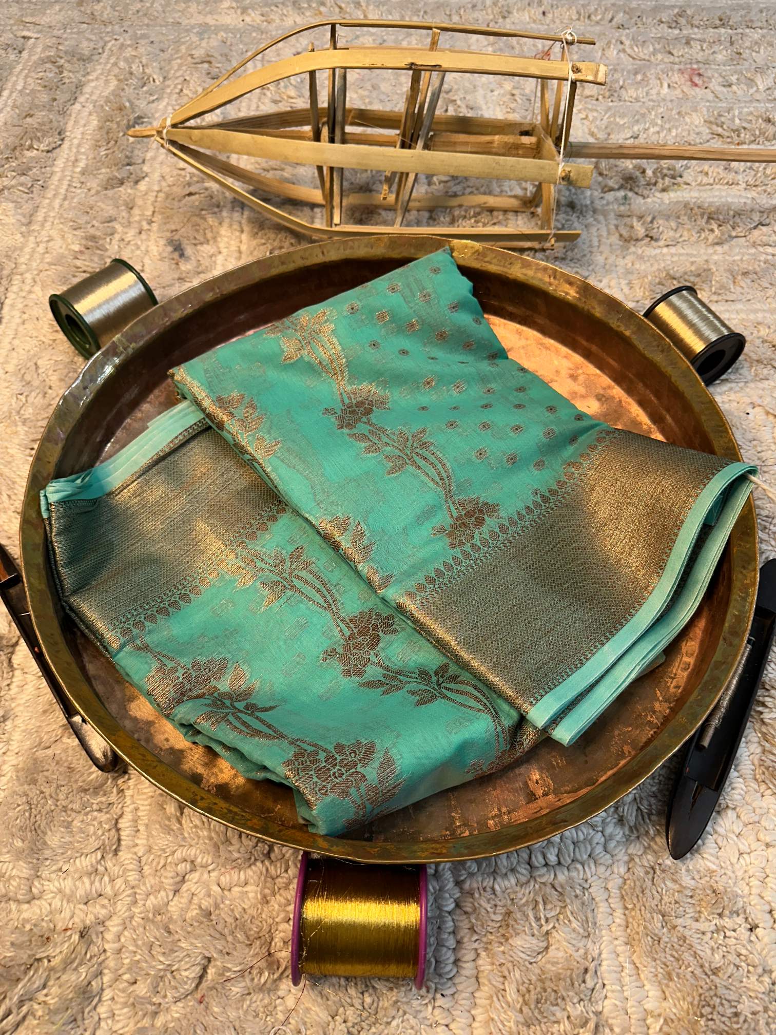 Soft Cotton Silk Rtique Zari Banarasi Saree