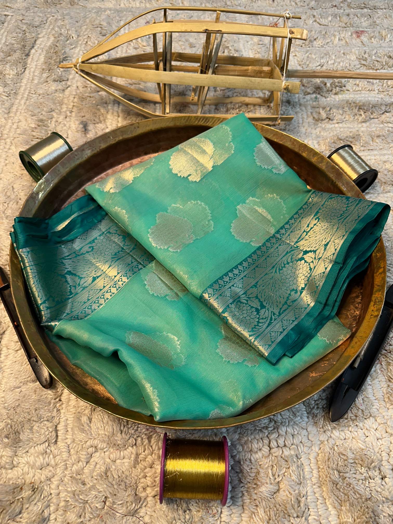 Soft Cotton Silk Rtique Zari Banarasi Saree