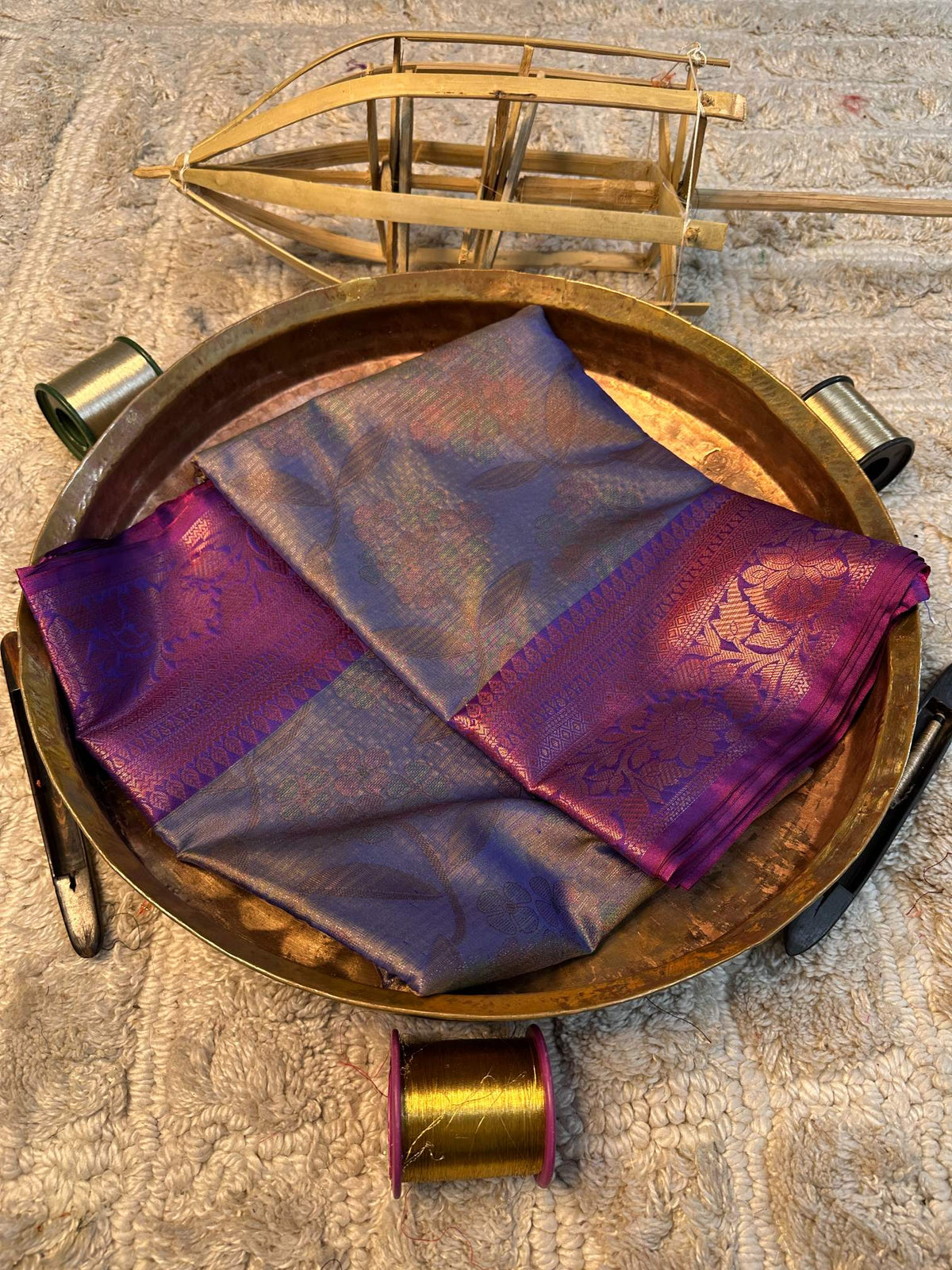 Soft Cotton Silk Rtique Zari Banarasi Saree
