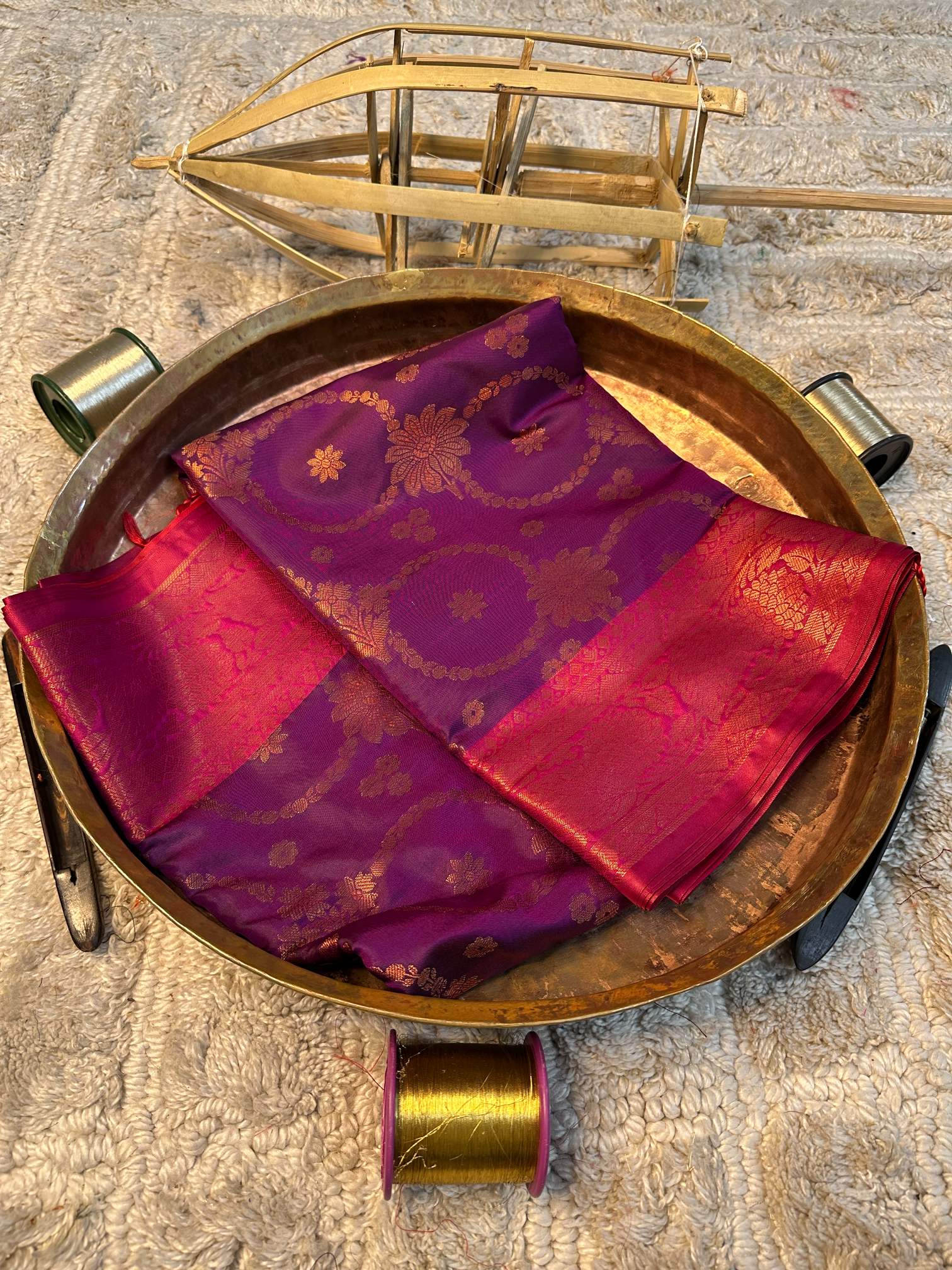 Soft Cotton Silk Rtique Zari Banarasi Saree