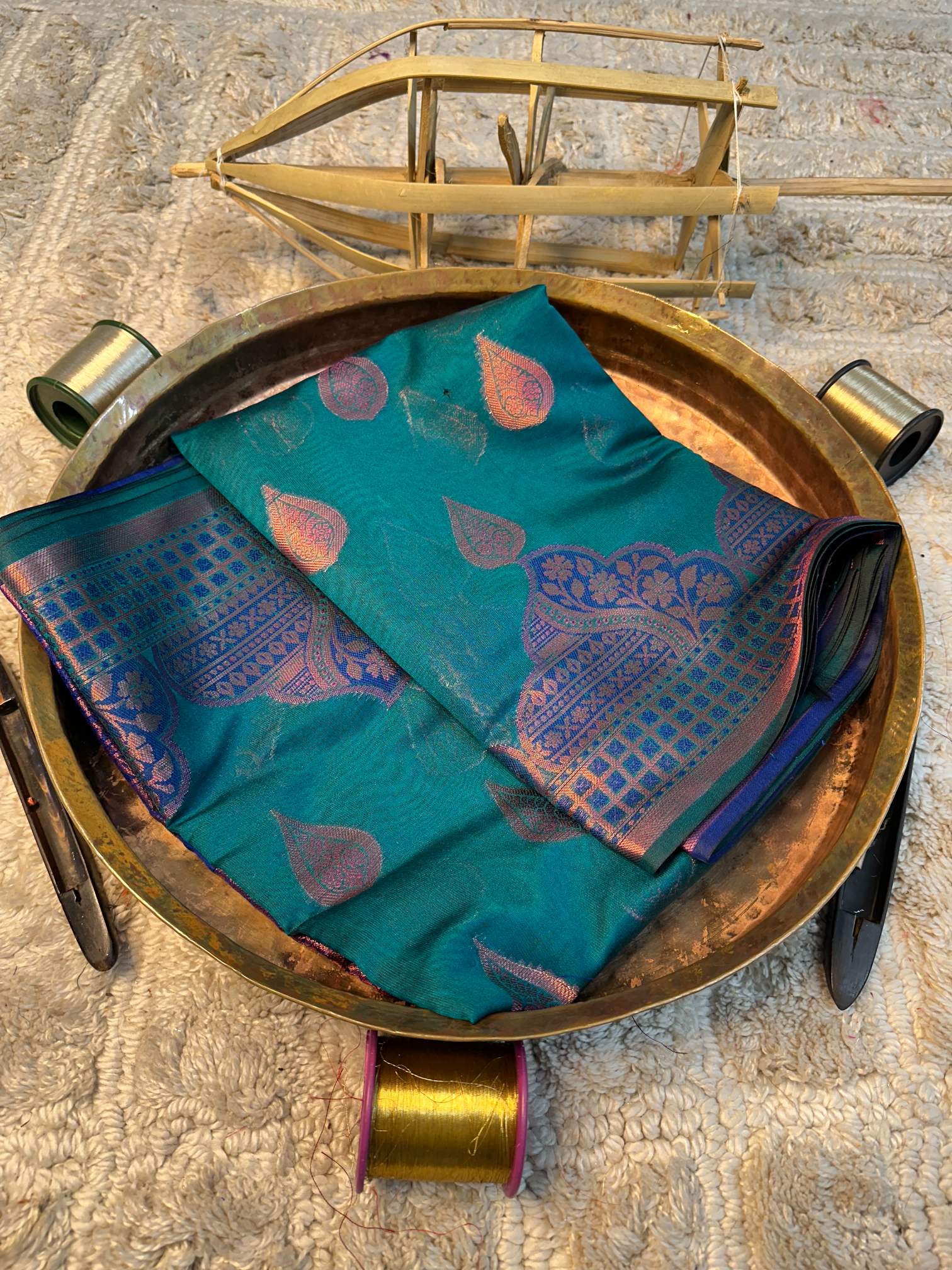 Soft Cotton Silk Rtique Zari Banarasi Saree