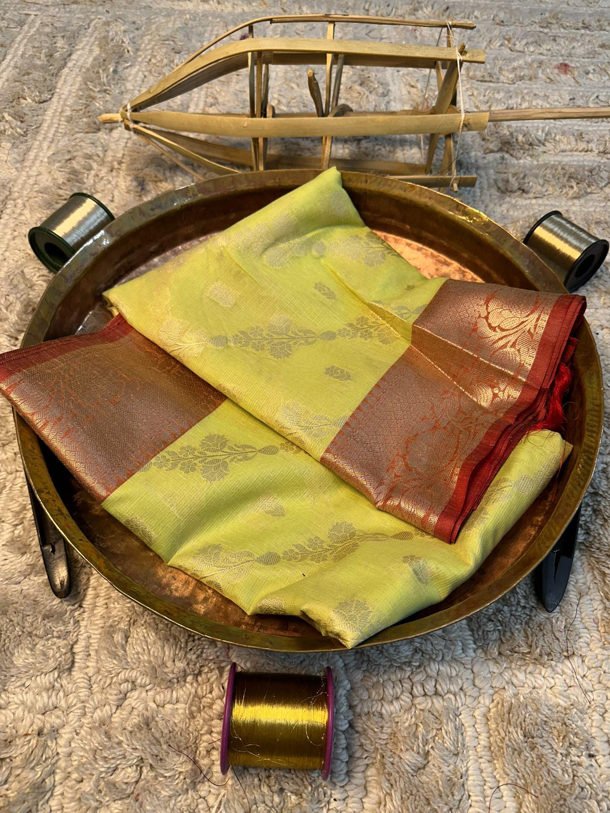 Soft Cotton Silk Rtique Zari Banarasi Saree