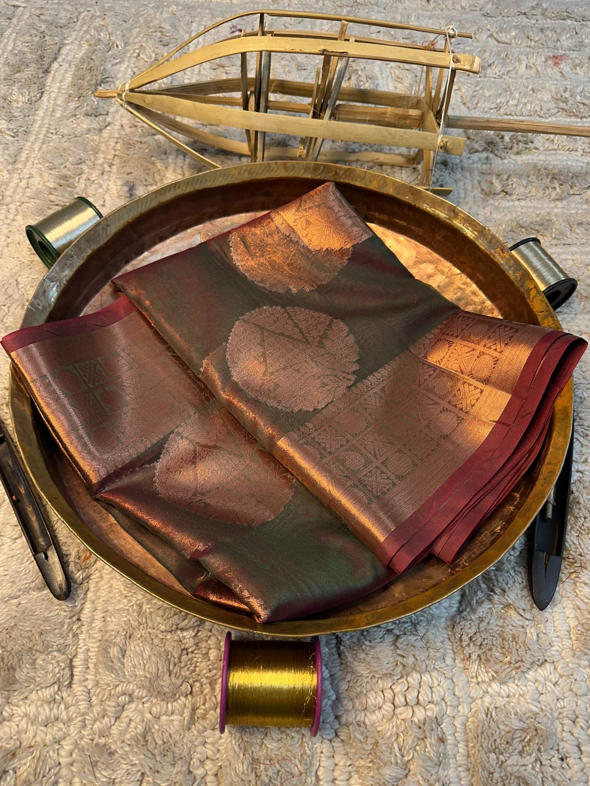 Soft Cotton Silk Rtique Zari Banarasi Saree