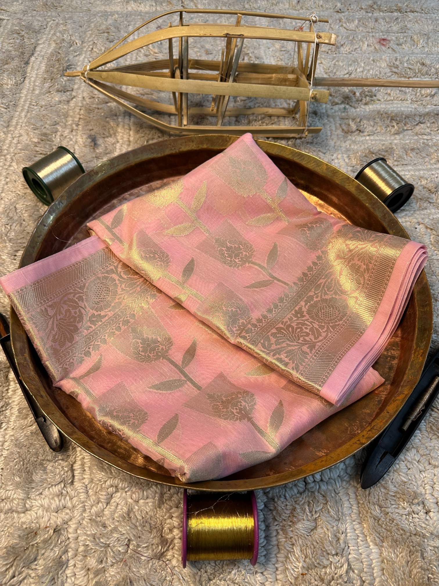 Soft Cotton Silk Rtique Zari Banarasi Saree
