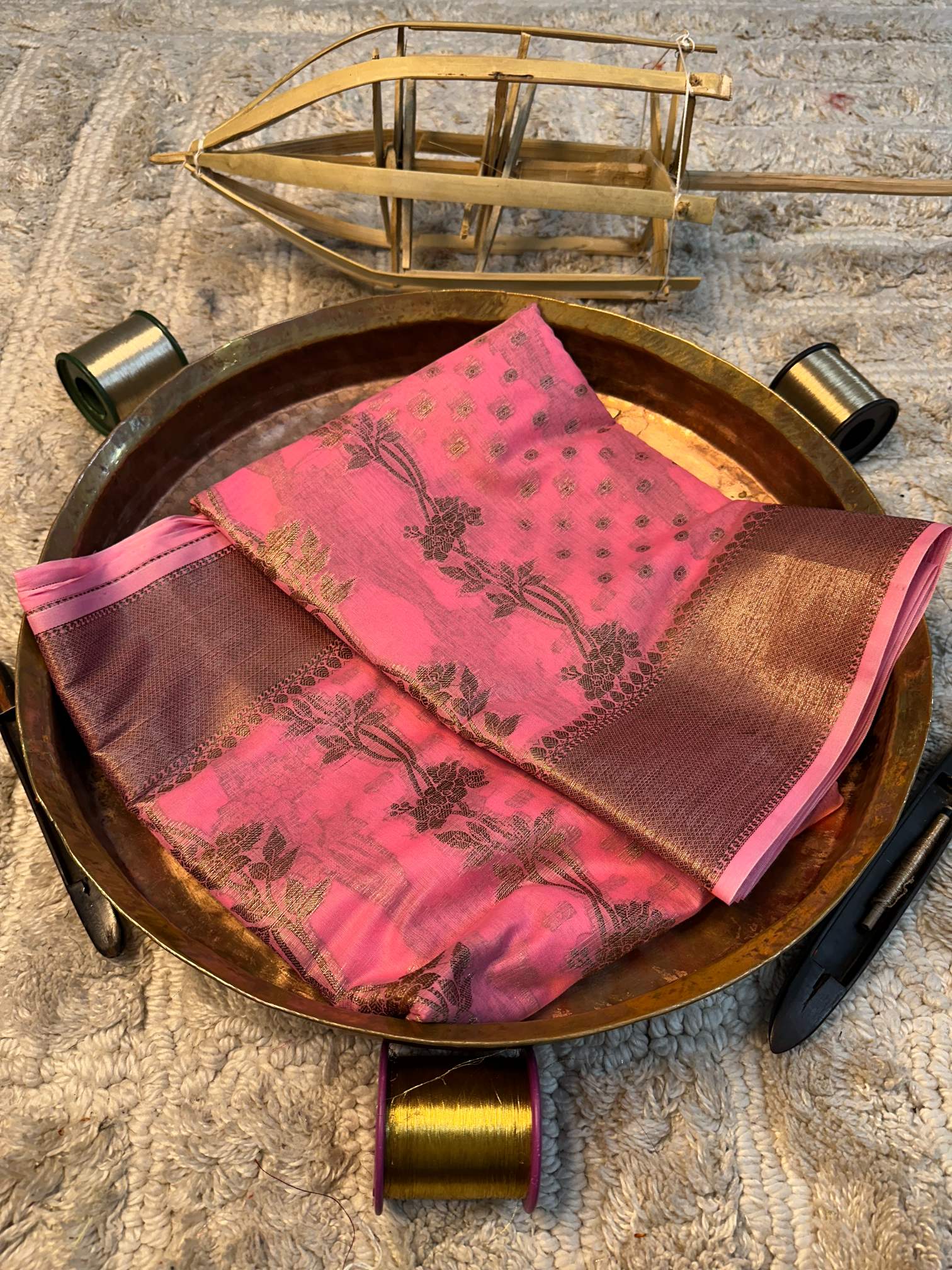 Soft Cotton Silk Rtique Zari Banarasi Saree