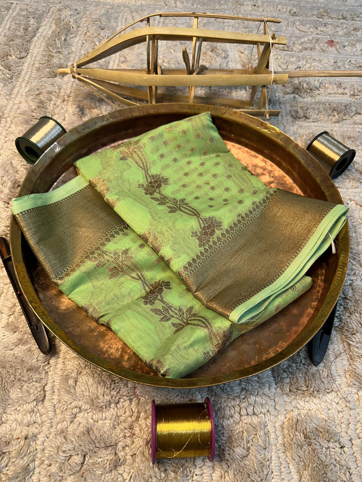 Soft Cotton Silk Rtique Zari Banarasi Saree
