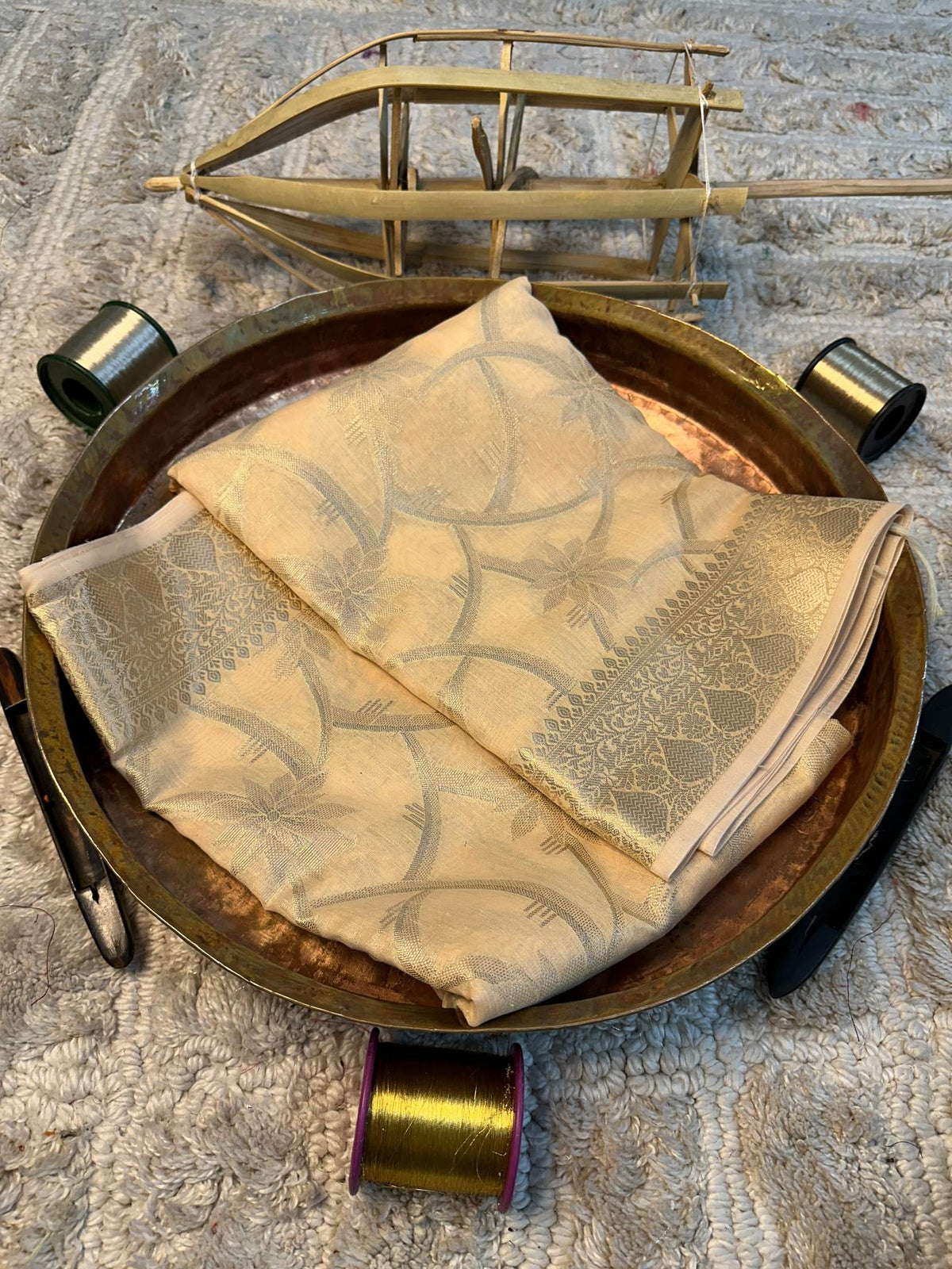 Soft Cotton Silk Rtique Zari Banarasi Saree