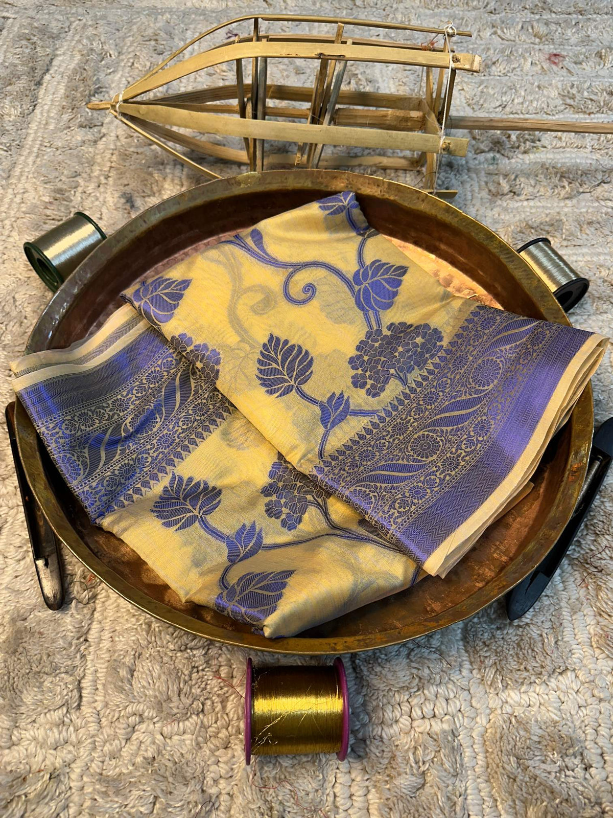 Soft Cotton Silk Rtique Zari Banarasi Saree