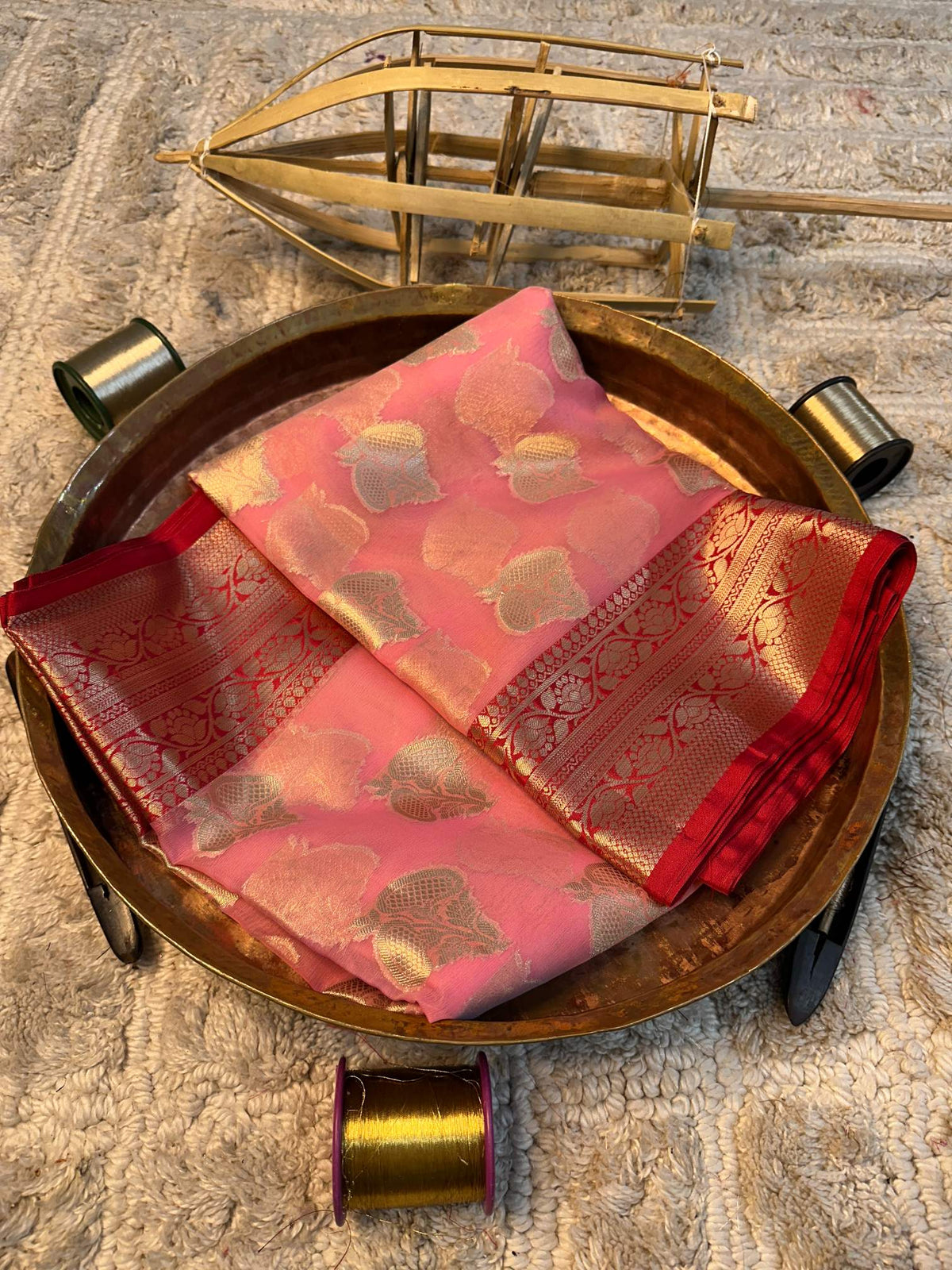 Soft Cotton Silk Rtique Zari Banarasi Saree