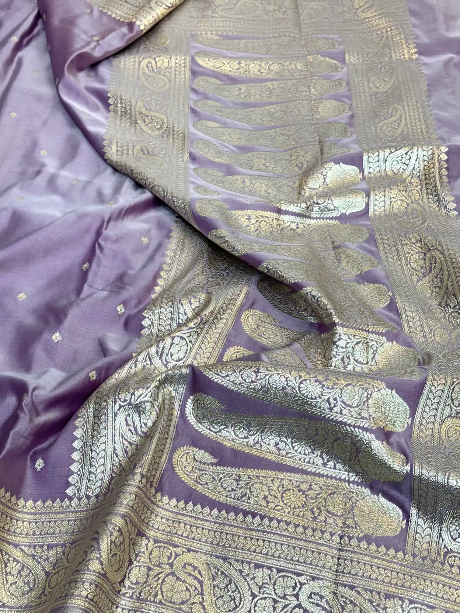 Lavender Premium Mashru Katan Silk Banarasi Saree