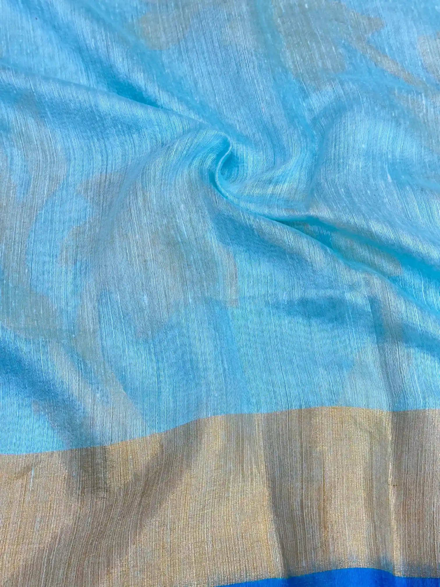 Light Firozi Pure Matka Silk Floral Banarasi Saree