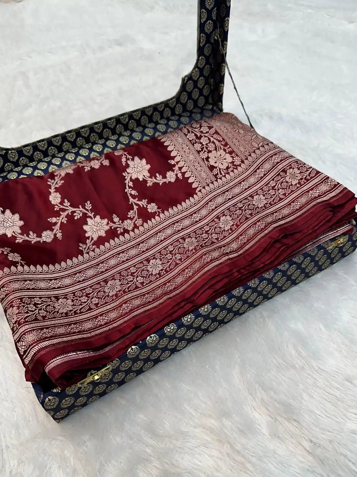 Light Maroon Mashru Katan Silk Heritage Weave Banarasi Saree