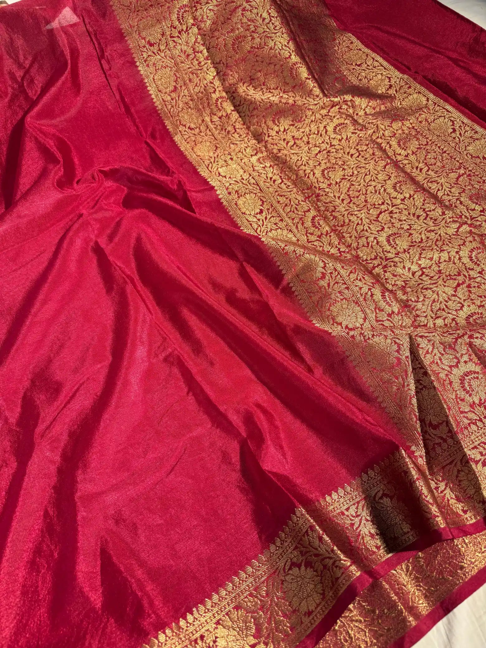 Light Maroon Mysore Silk Banarasi Saree