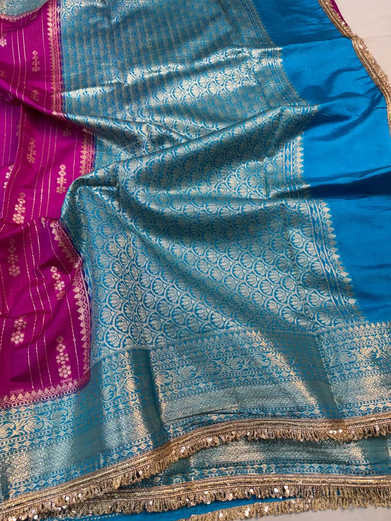 Light Purple Eccentric Chiniya Silk Designer Banarasi Saree