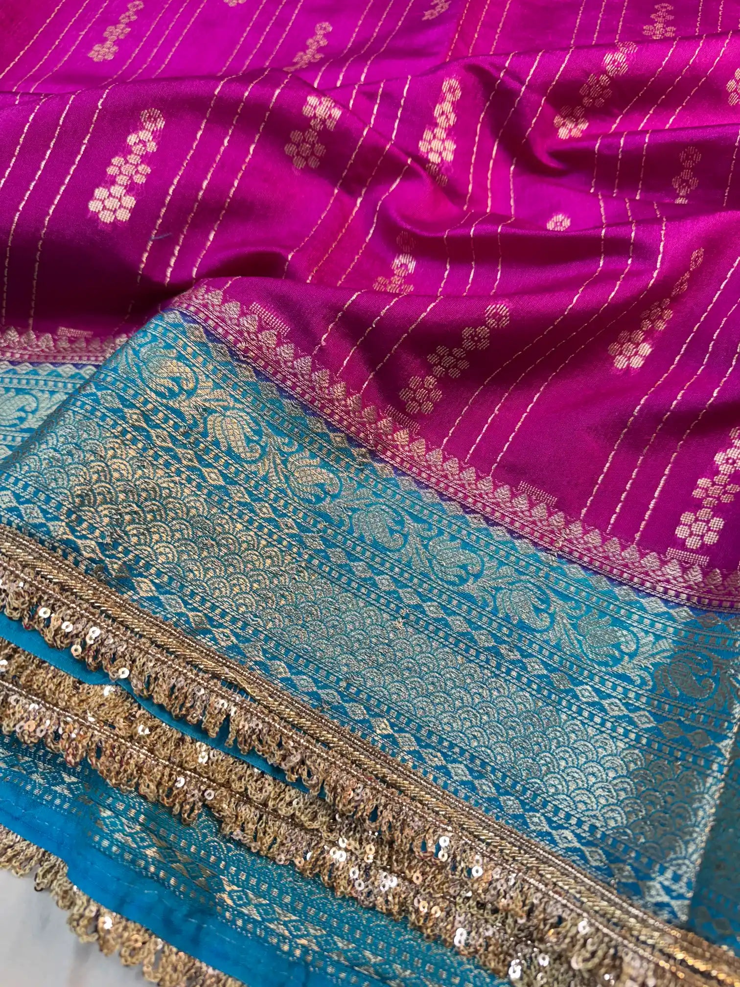 Light Purple Eccentric Chiniya Silk Designer Banarasi Saree