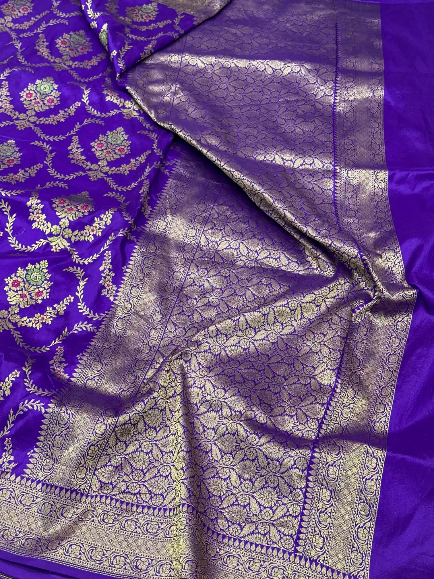 Light Purple Intricate Meenakari Pure Katan Silk Saree