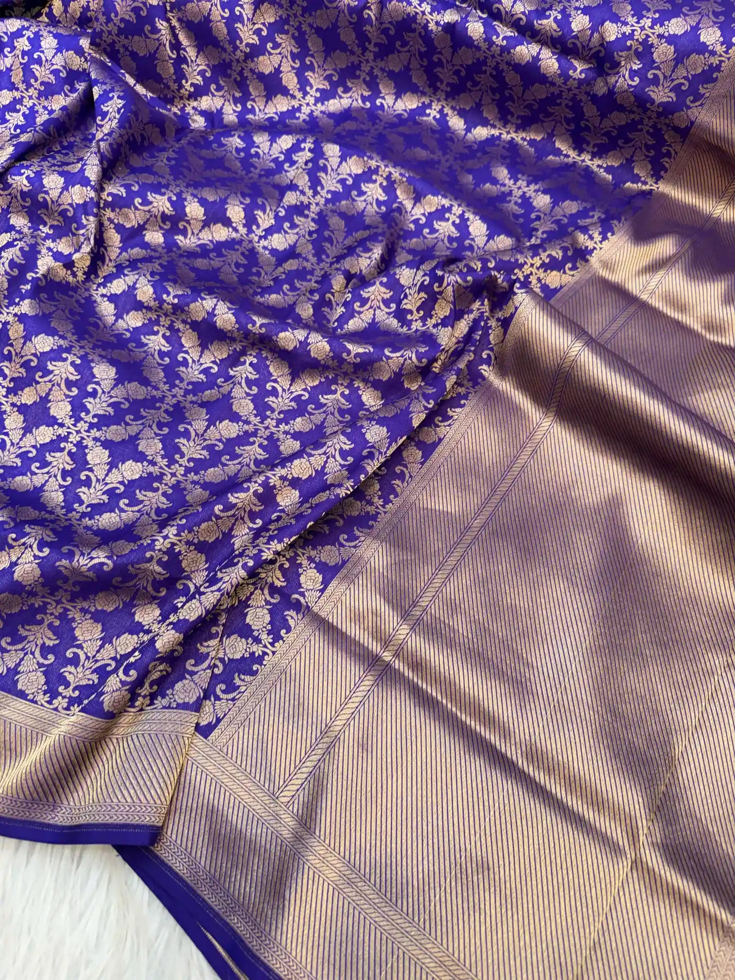 Light Purple Pure Katan Silk Banarasi Saree