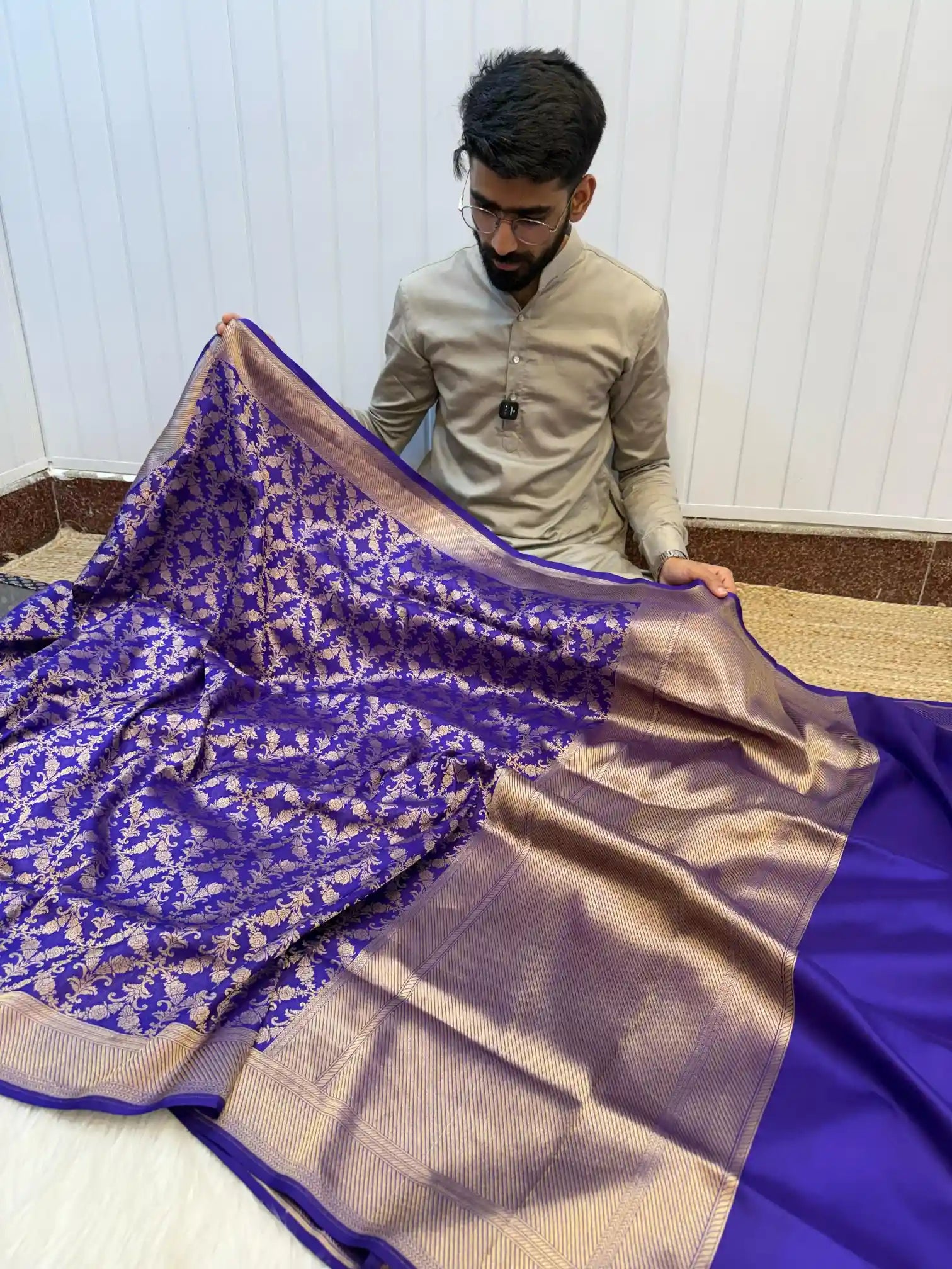 Light Purple Pure Katan Silk Banarasi Saree