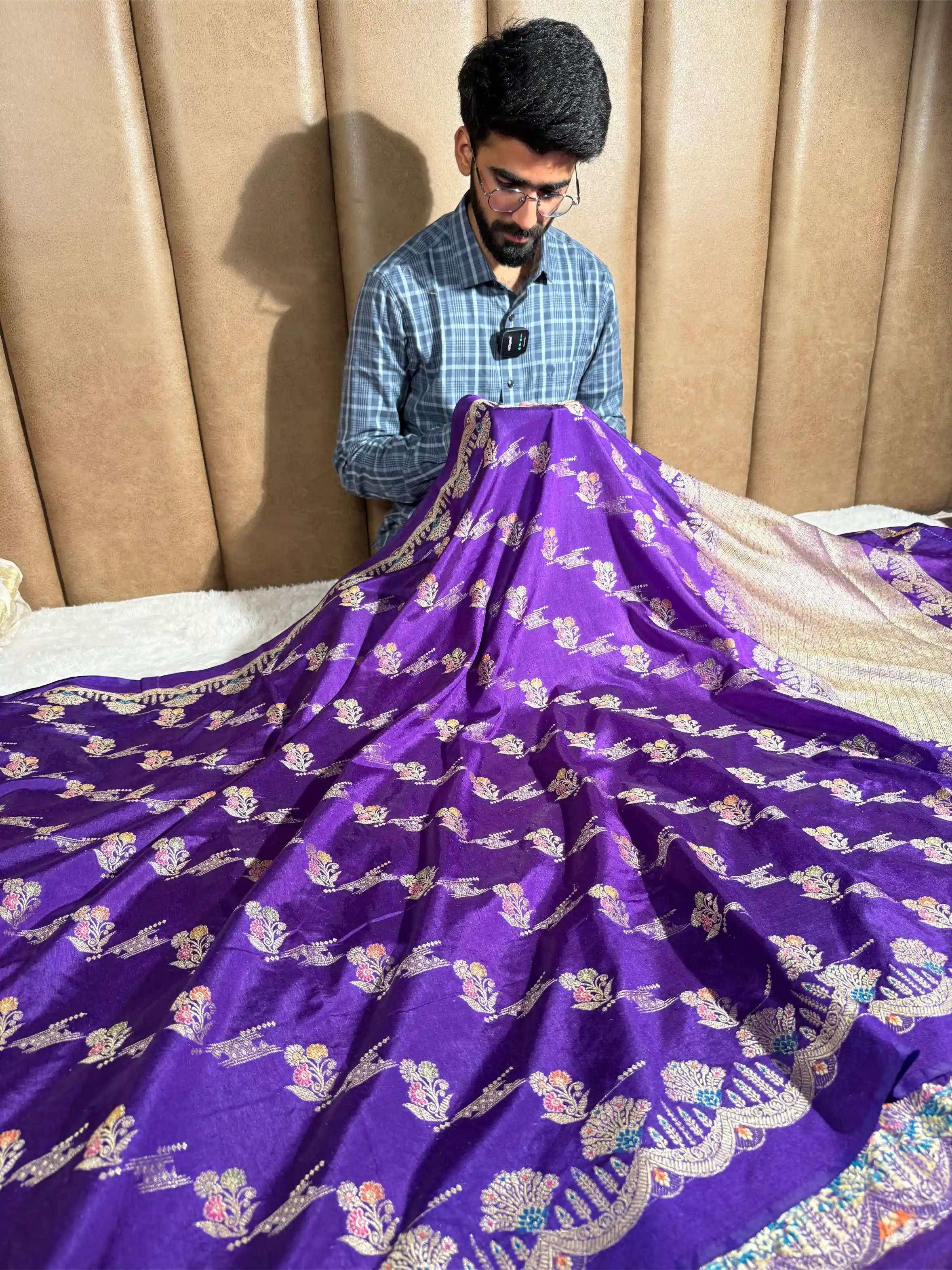 Light Purple Tilfi Meena Warm Silk Banarasi Saree
