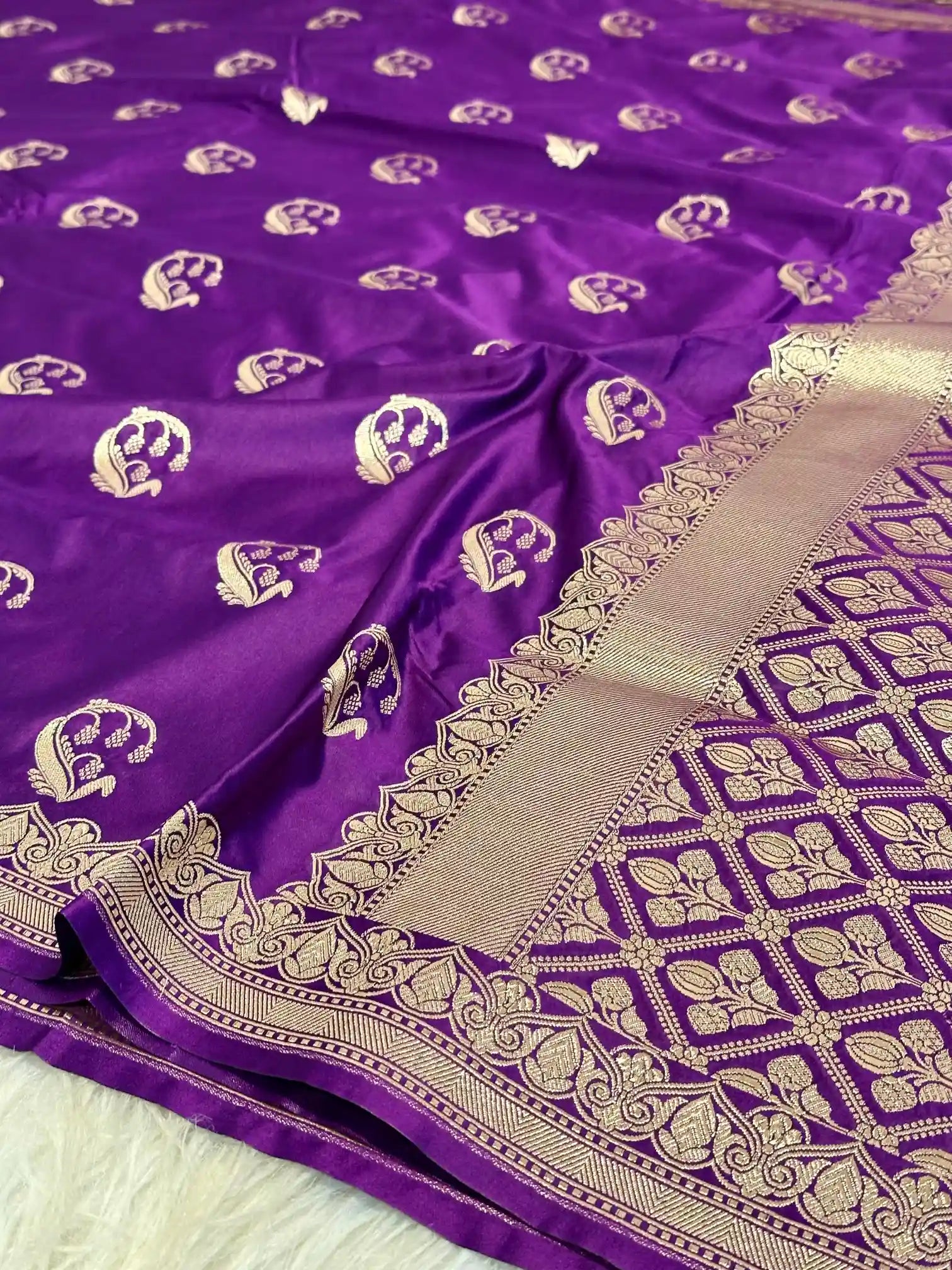Light Purple Traditional Weave Mashru Katan Saree