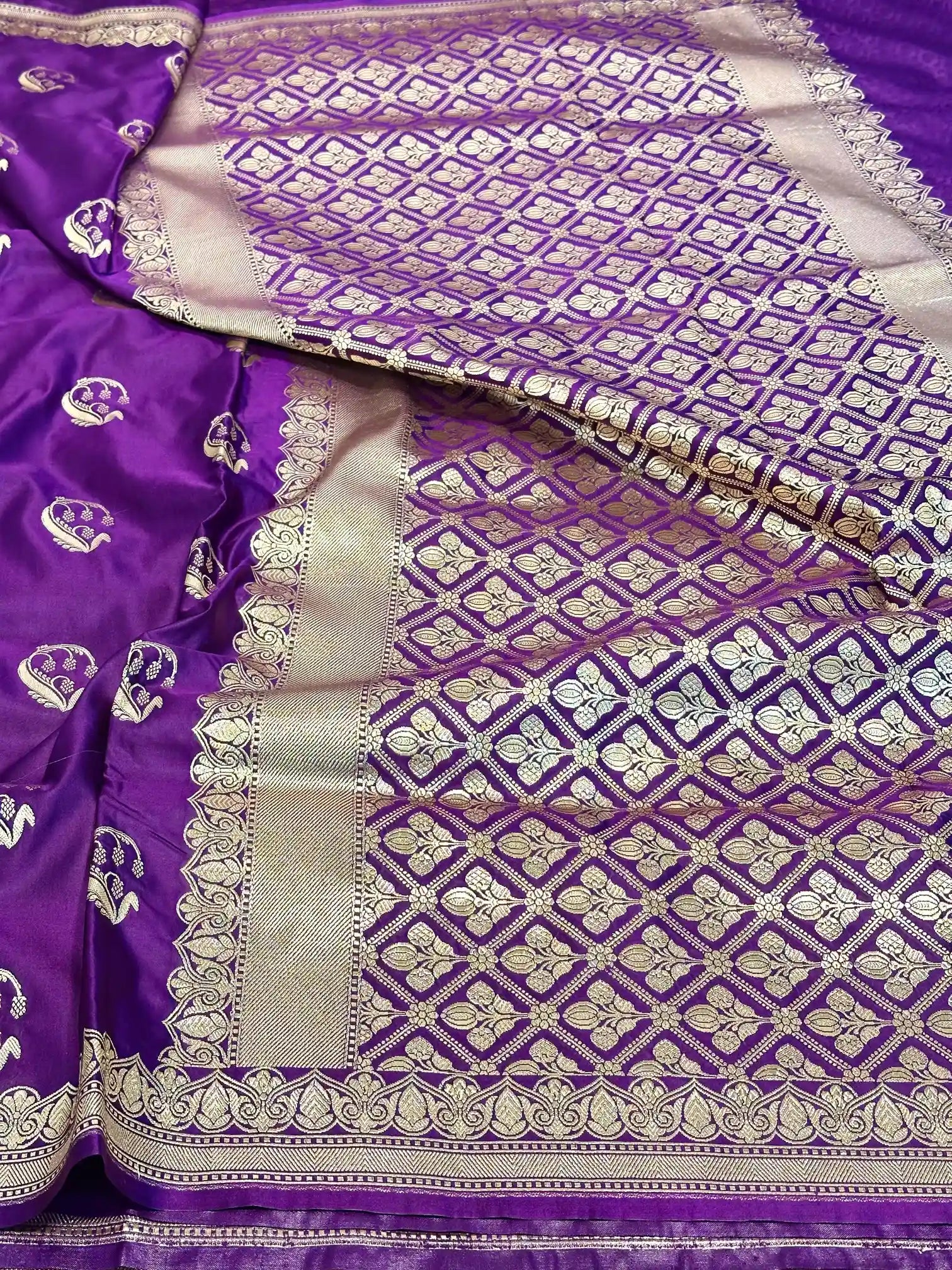Light Purple Traditional Weave Mashru Katan Saree