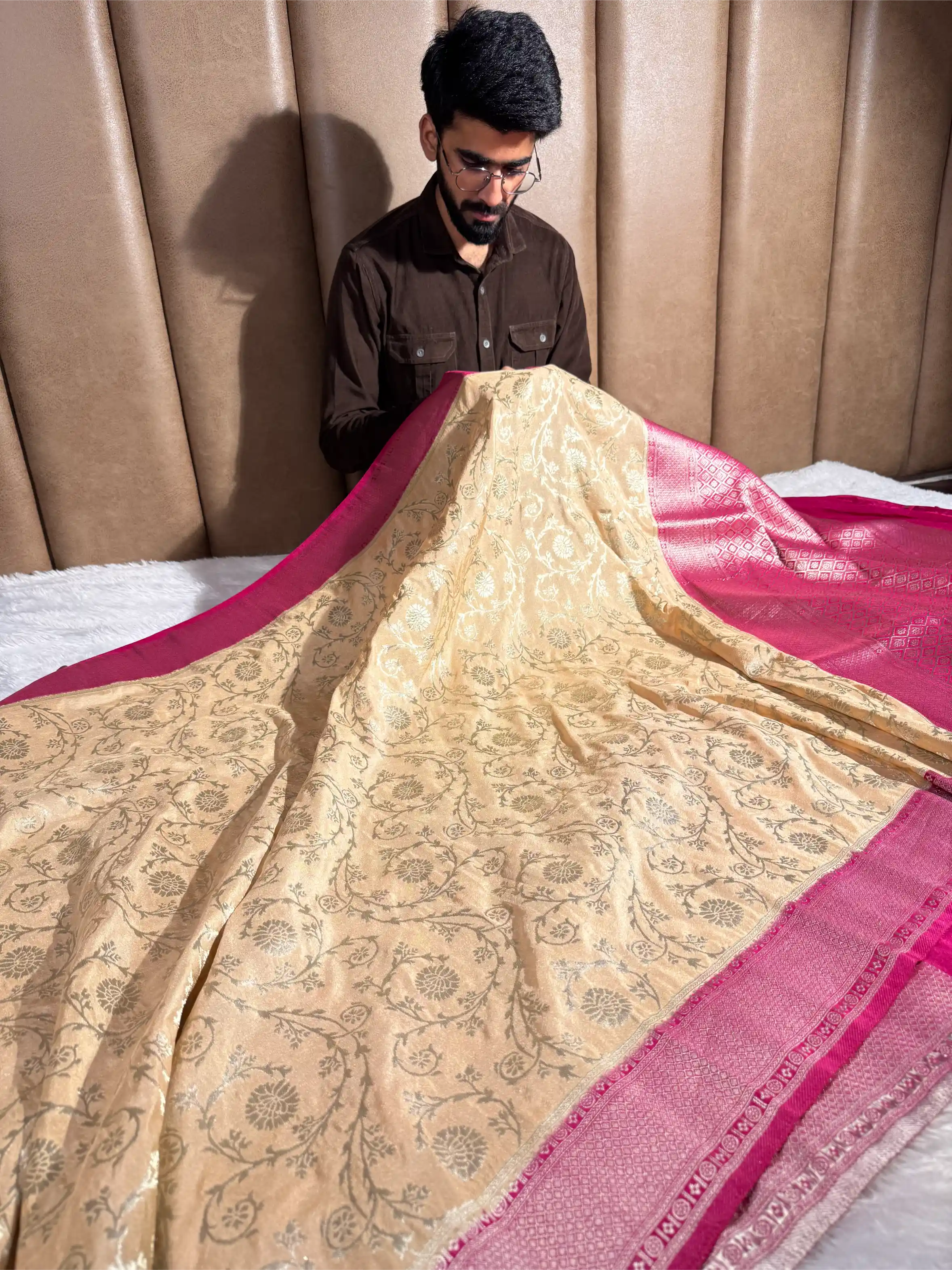 Light Tussar Semi Katan Silk Heritage Banarasi Saree
