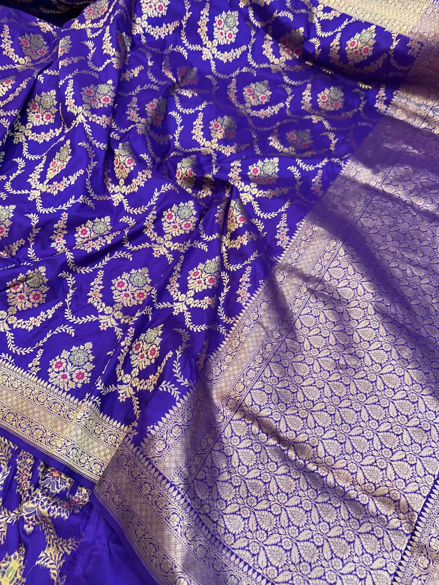 Light Purple Intricate Meenakari Pure Katan Silk Saree