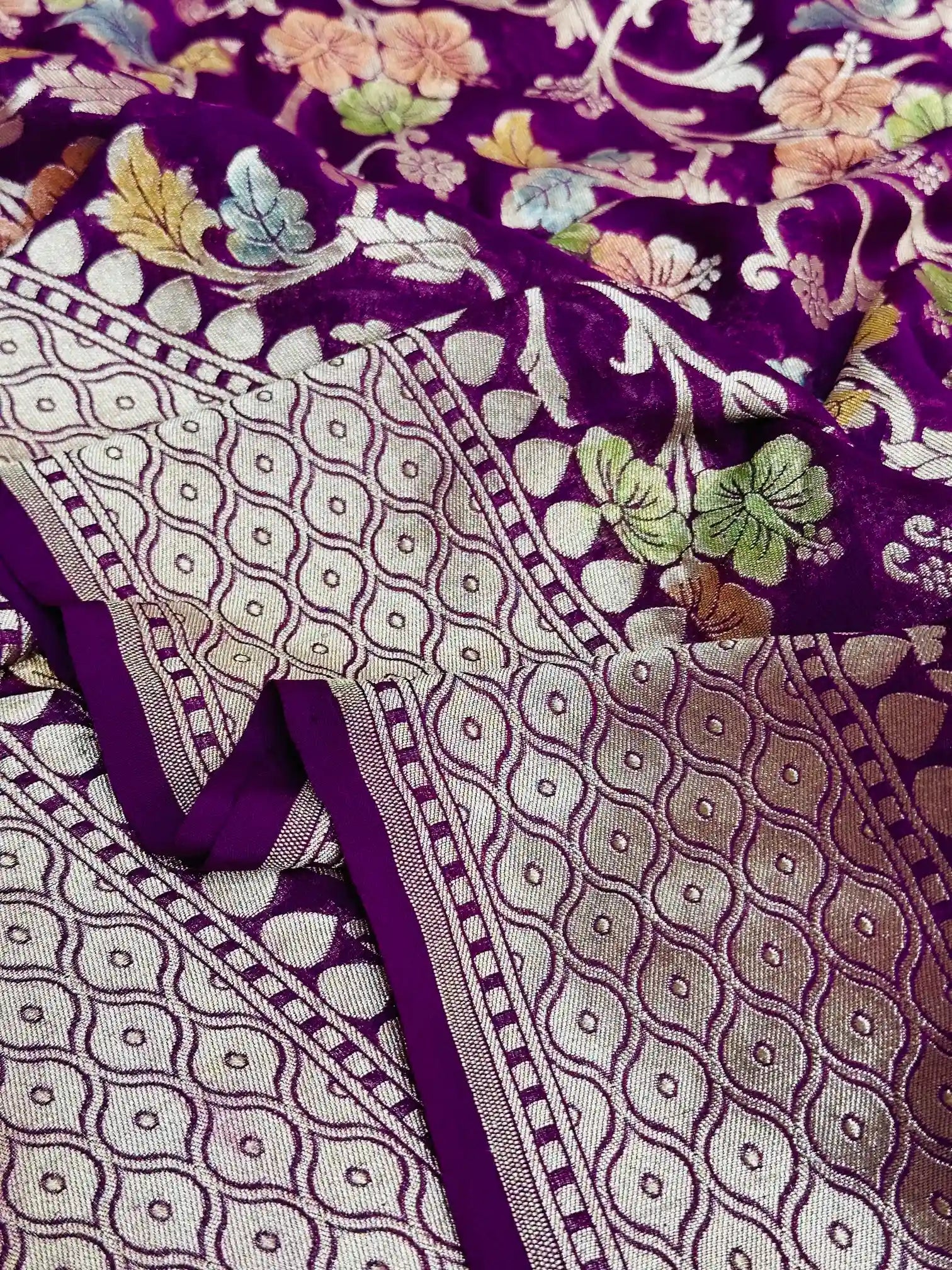 Light Purple Khaddi Georgette Banarasi Saree