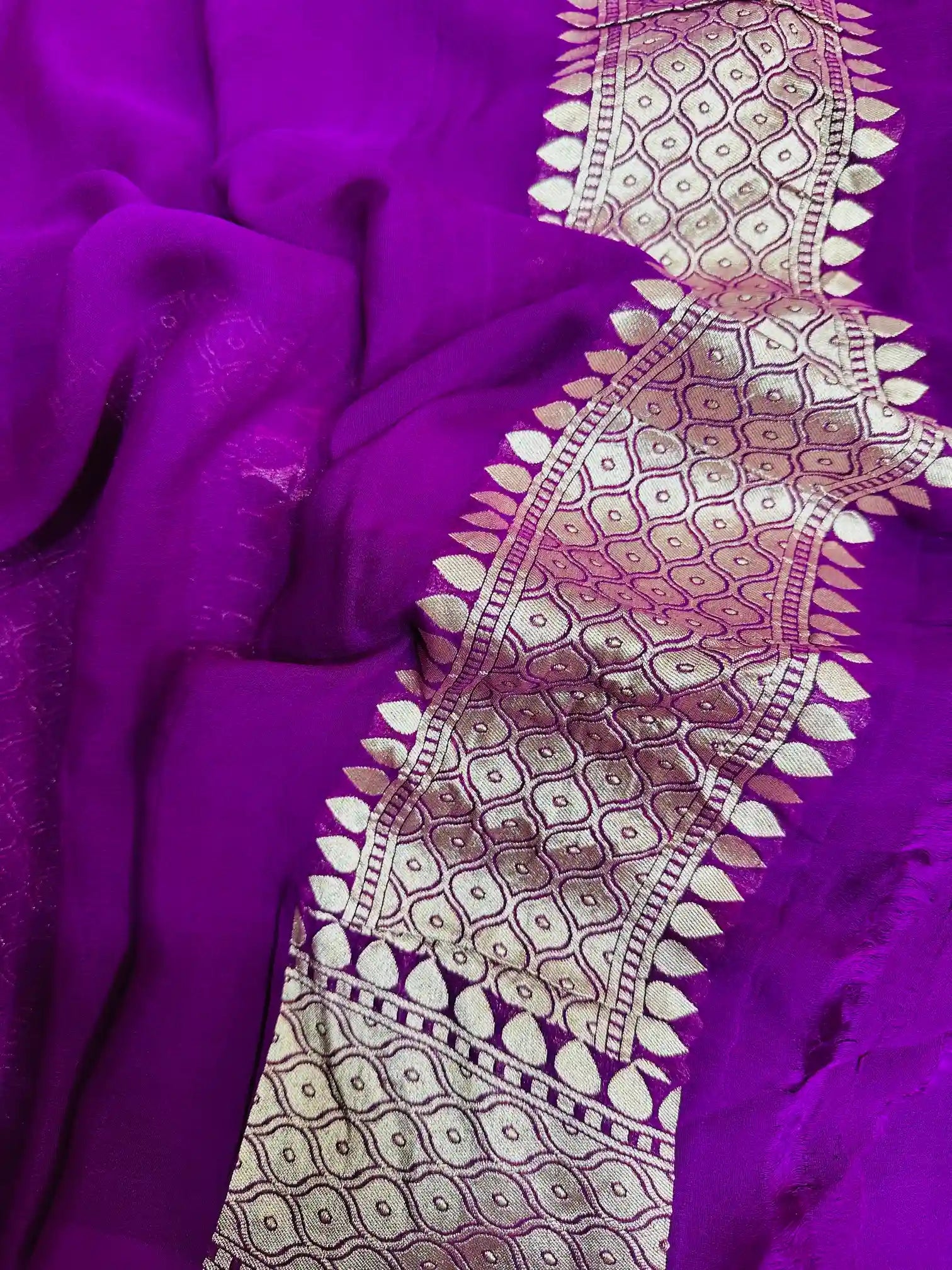 Light Purple Khaddi Georgette Banarasi Saree