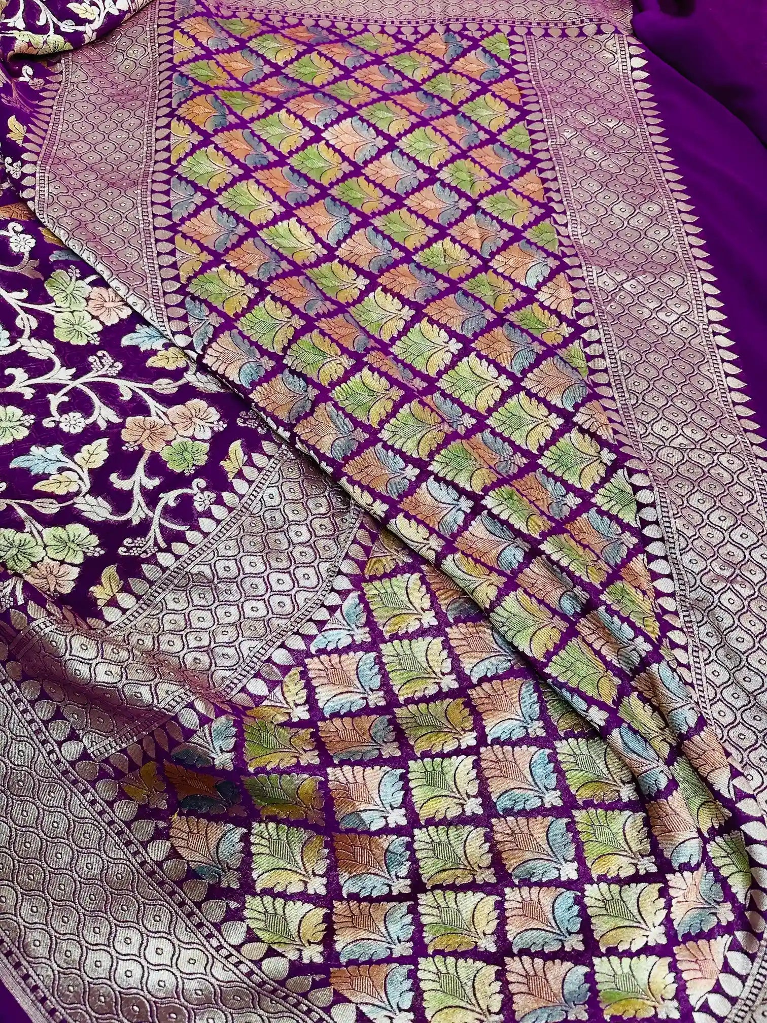 Light Purple Khaddi Georgette Banarasi Saree