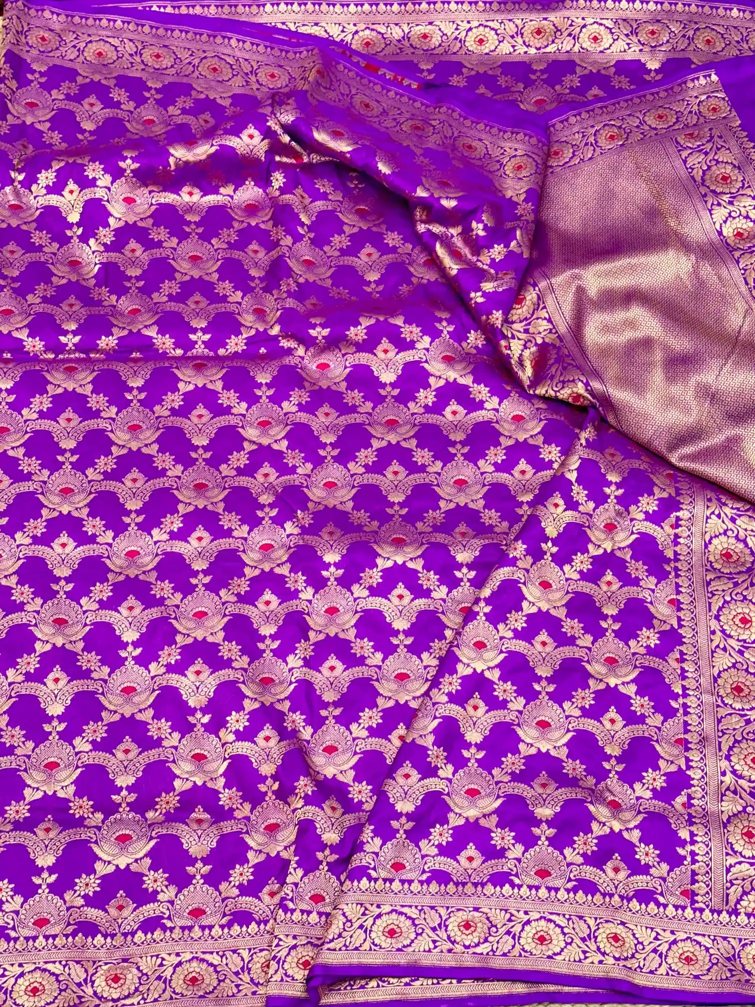 Light Purple Pure Katan Silk Banarasi Saree