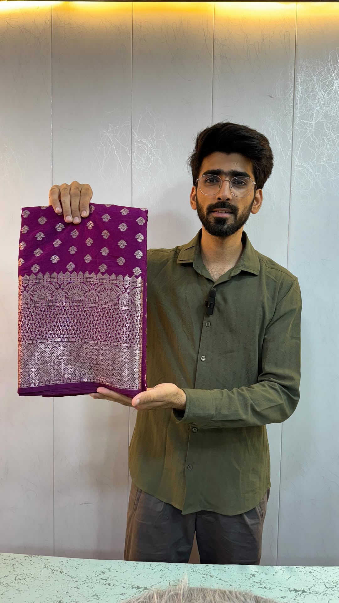 Light Purple Warm Silk Zari Buti Weave Banarasi Saree