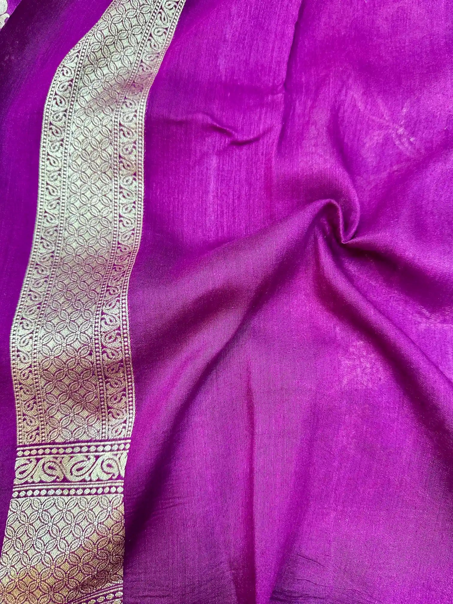 Light Violet Munga Silk Banarasi Floral Saree
