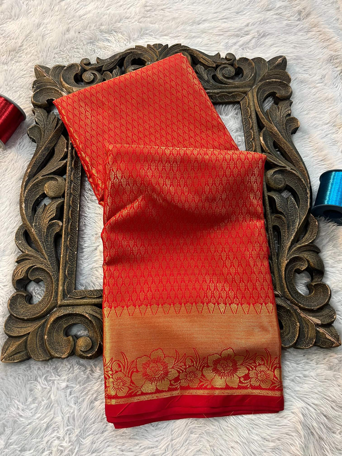 Soft Cotton Silk Rtique Zari Banarasi Saree