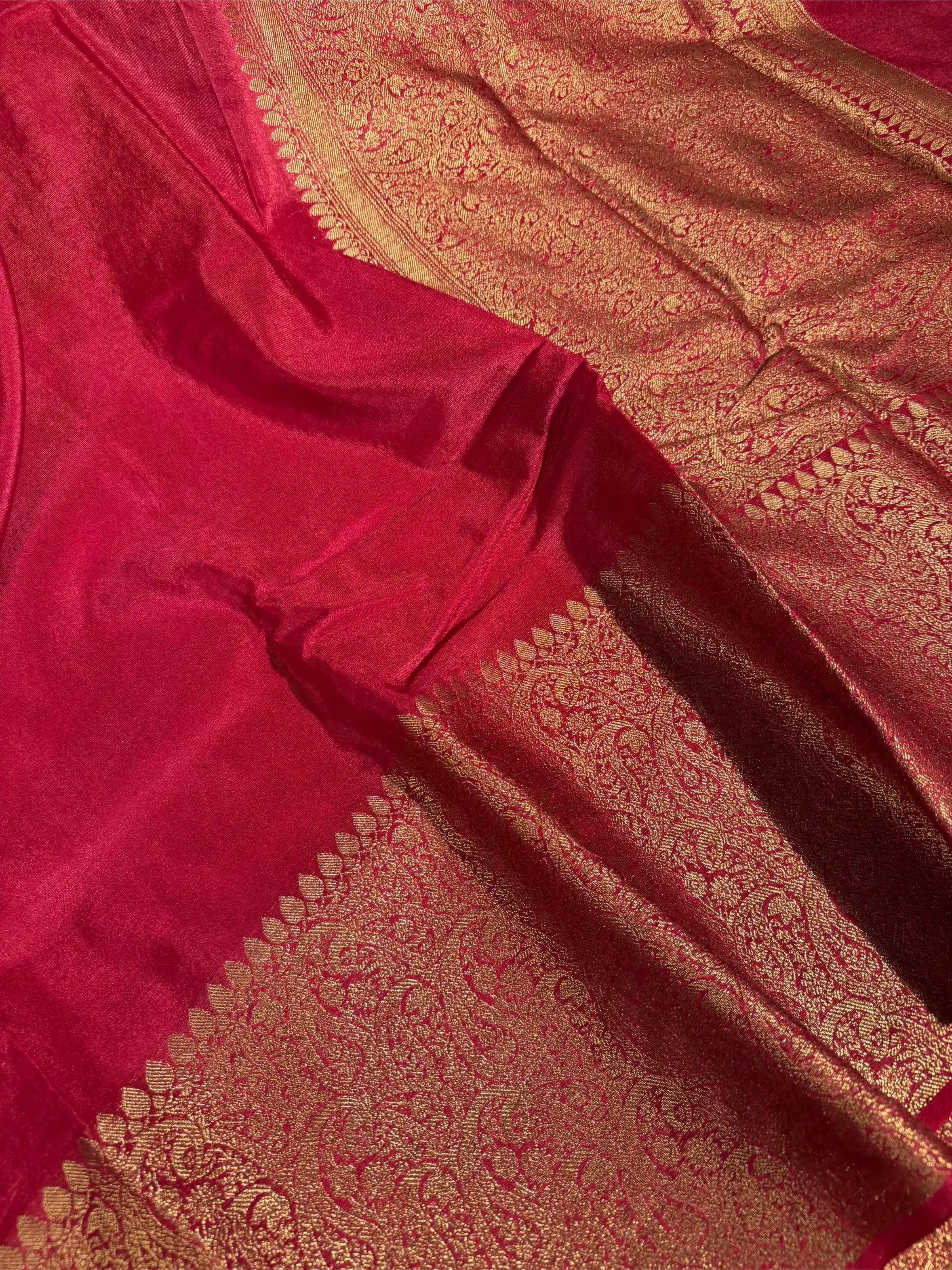 Maroon Warm Silk Banarasi KatBandh Saree