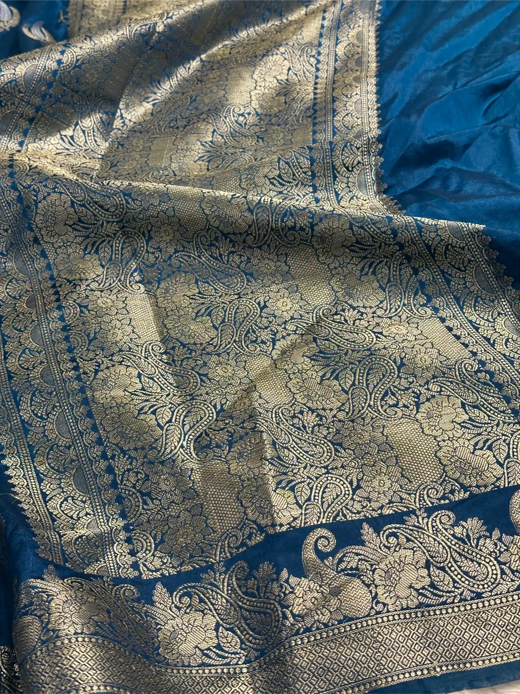 Midnight Blue Shade Warm Silk Traditional Banarasi Saree