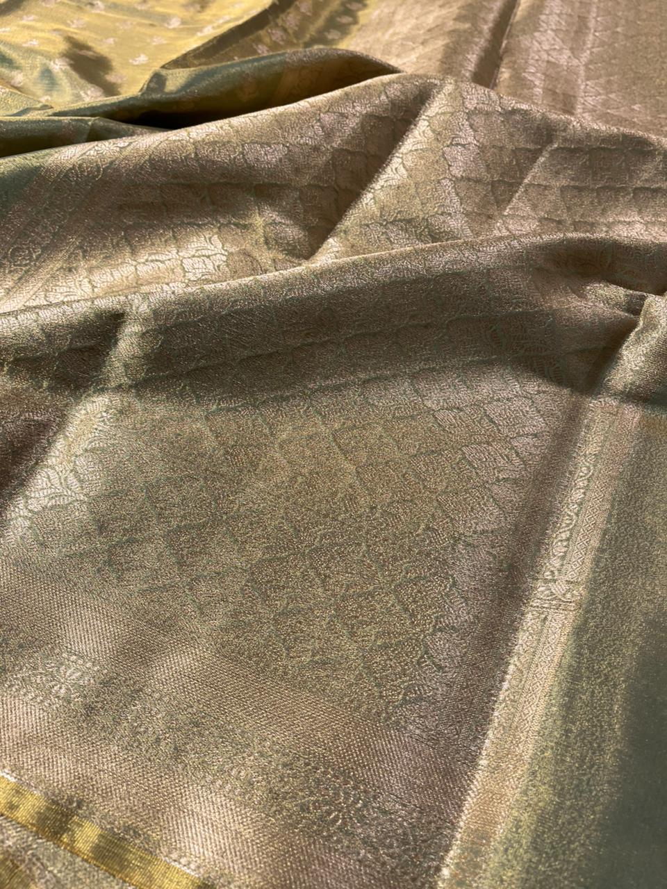 Never Seen Before Copper Tissue Silk Buti Weave Banarasi Saree