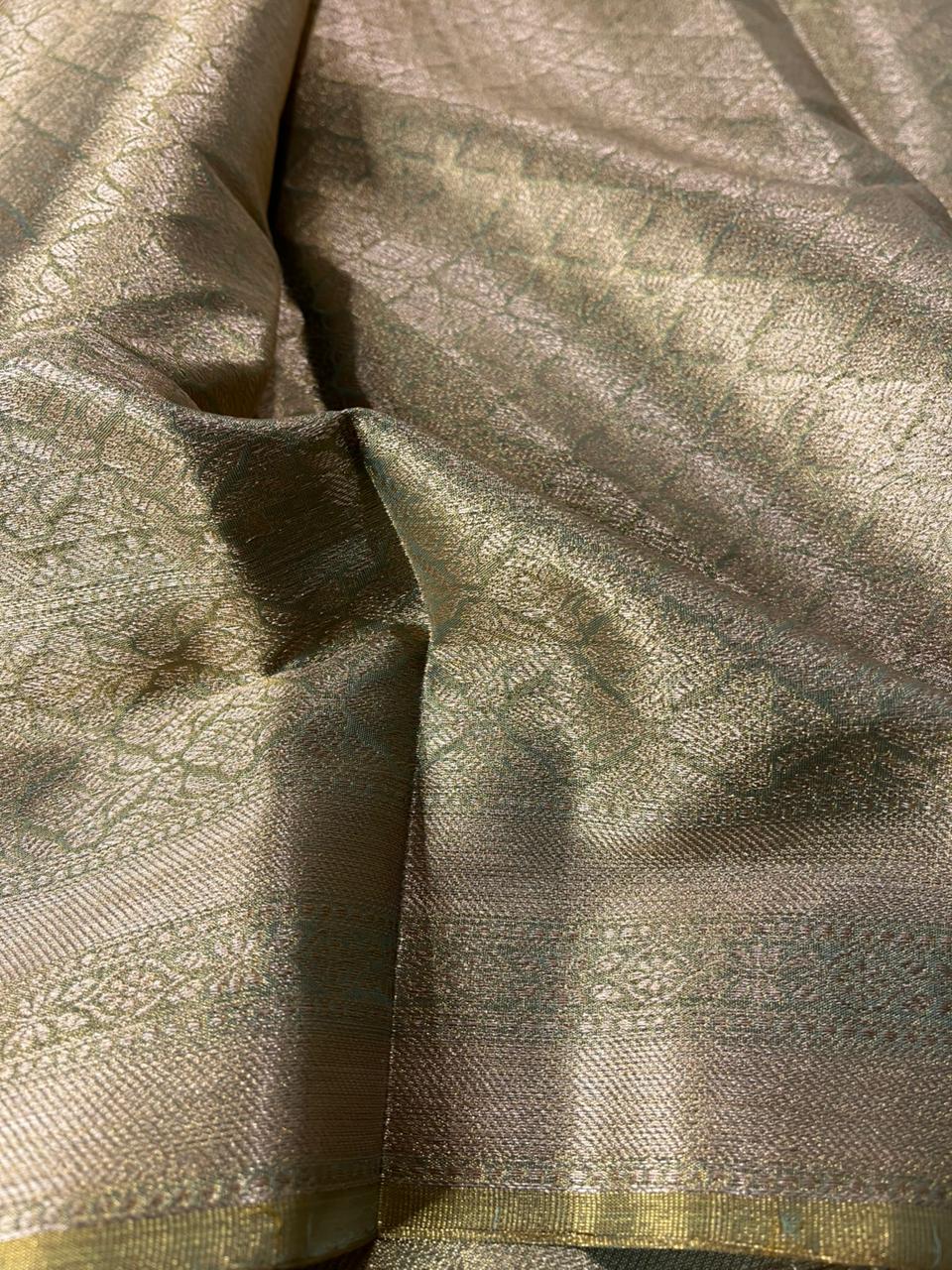 Never Seen Before Copper Tissue Silk Buti Weave Banarasi Saree