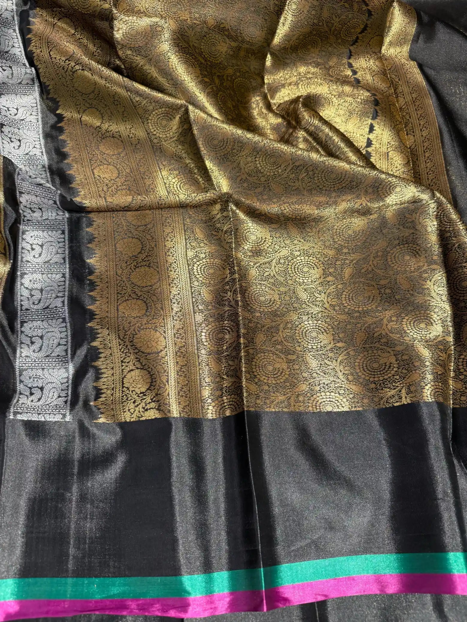Nita Ambani Ma’am Inspired Jet Black Katan Silk Banarasi Saree