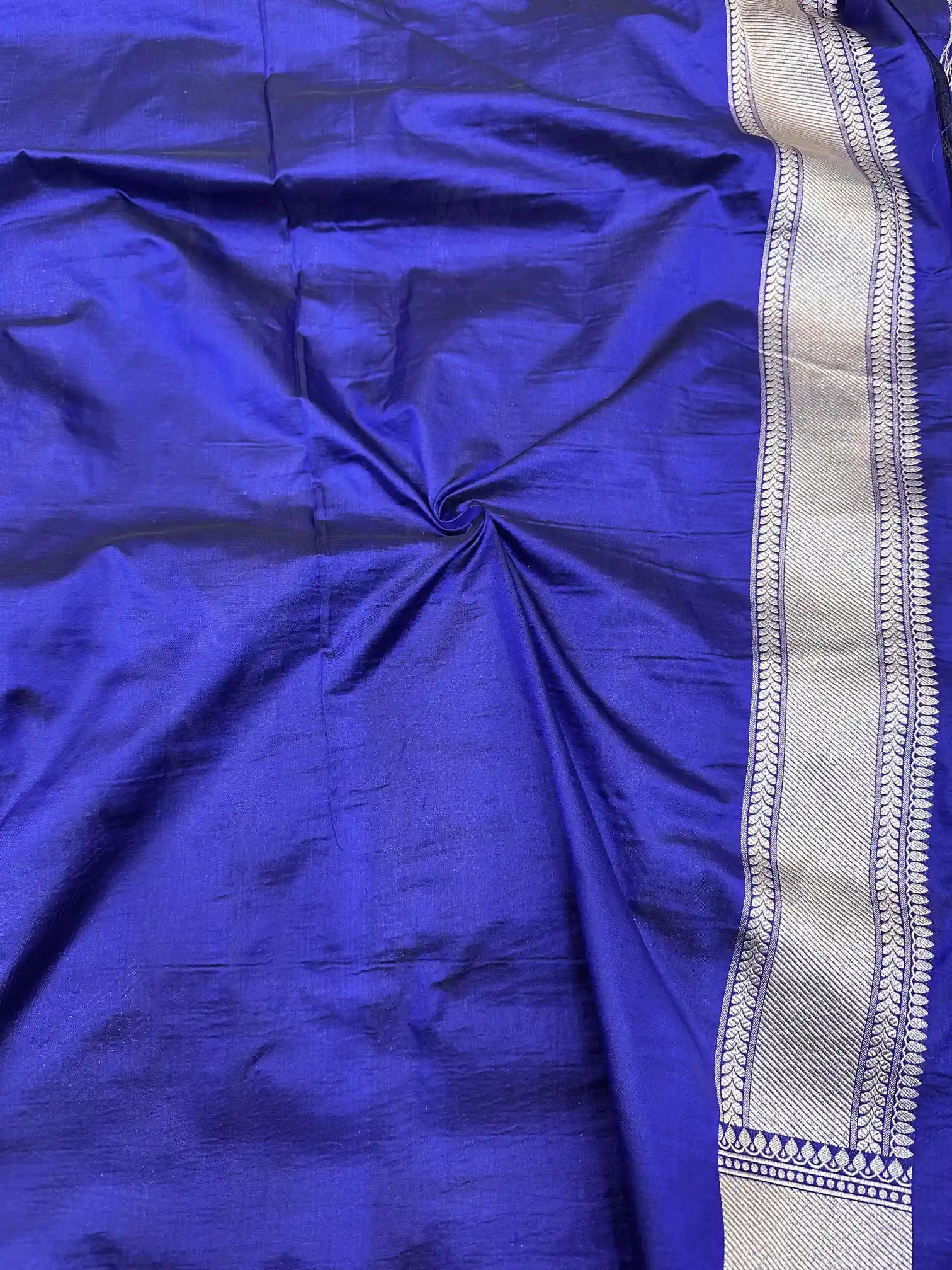 Ouda Blue Pure Katan Silk Banarasi Saree