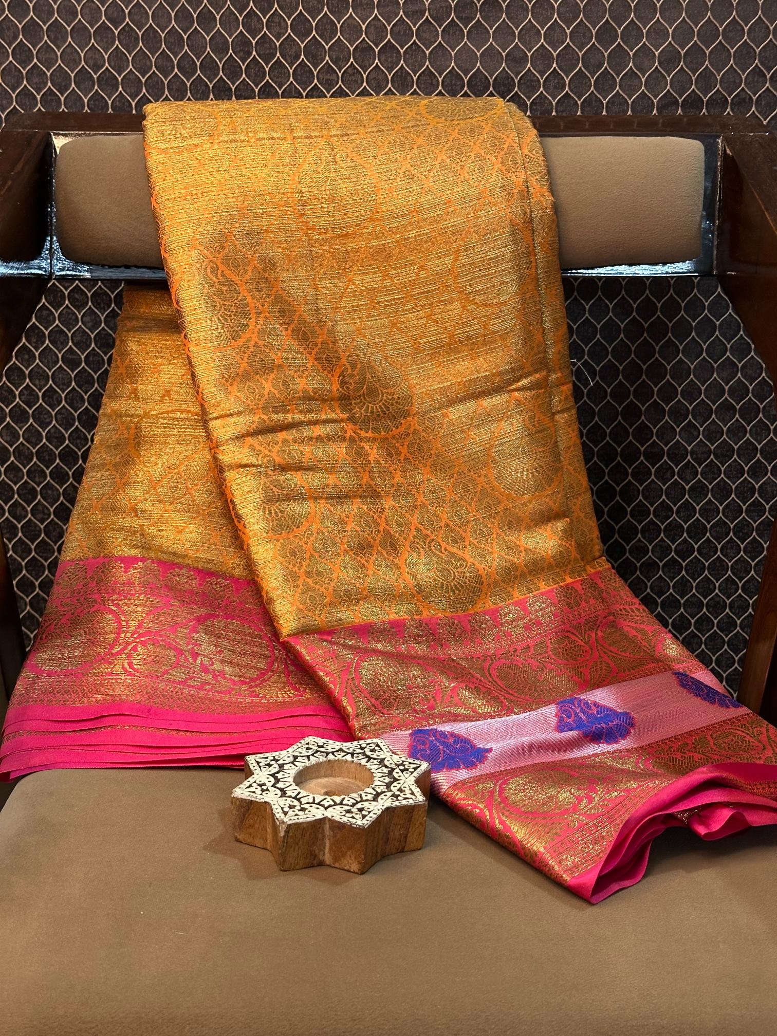 Eccentric zari weave Softsilk Banarasi saree