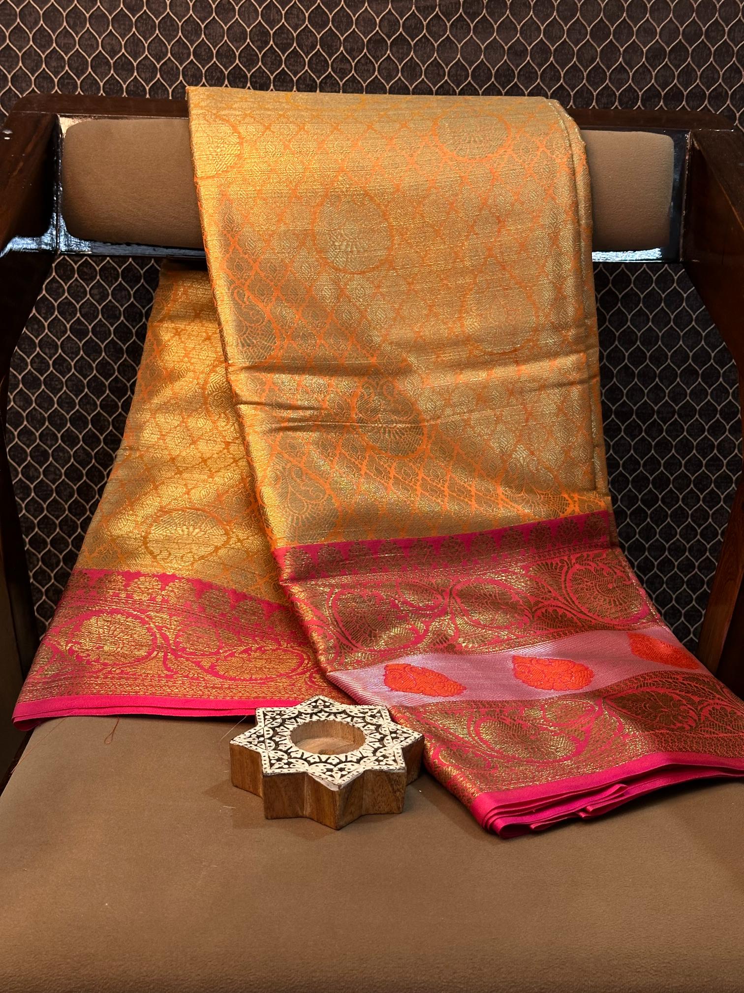 Eccentric zari weave Softsilk Banarasi saree