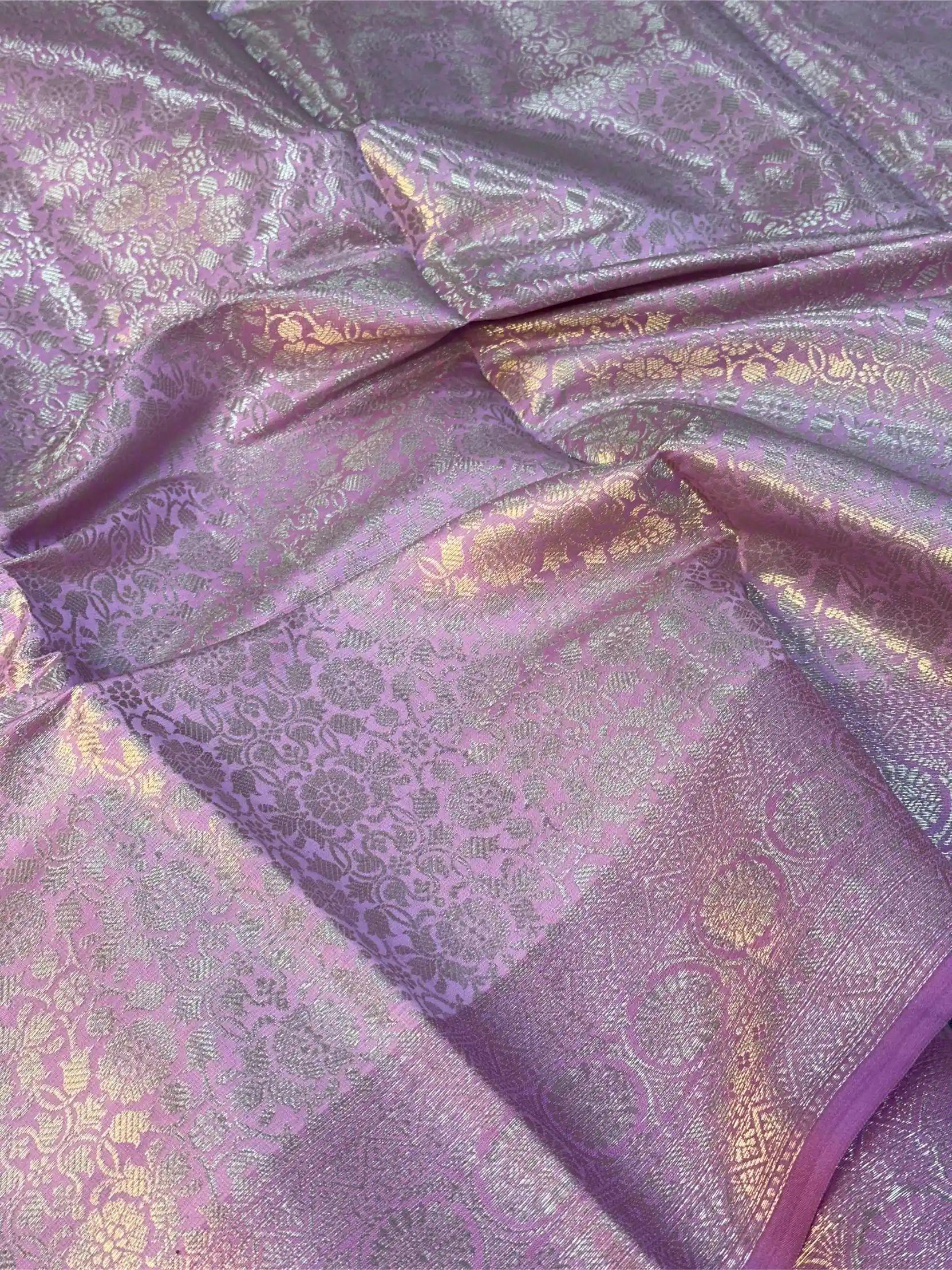 Pastel Firozi Tissue Silk Kanjivaram Embossed Banarasi Saree