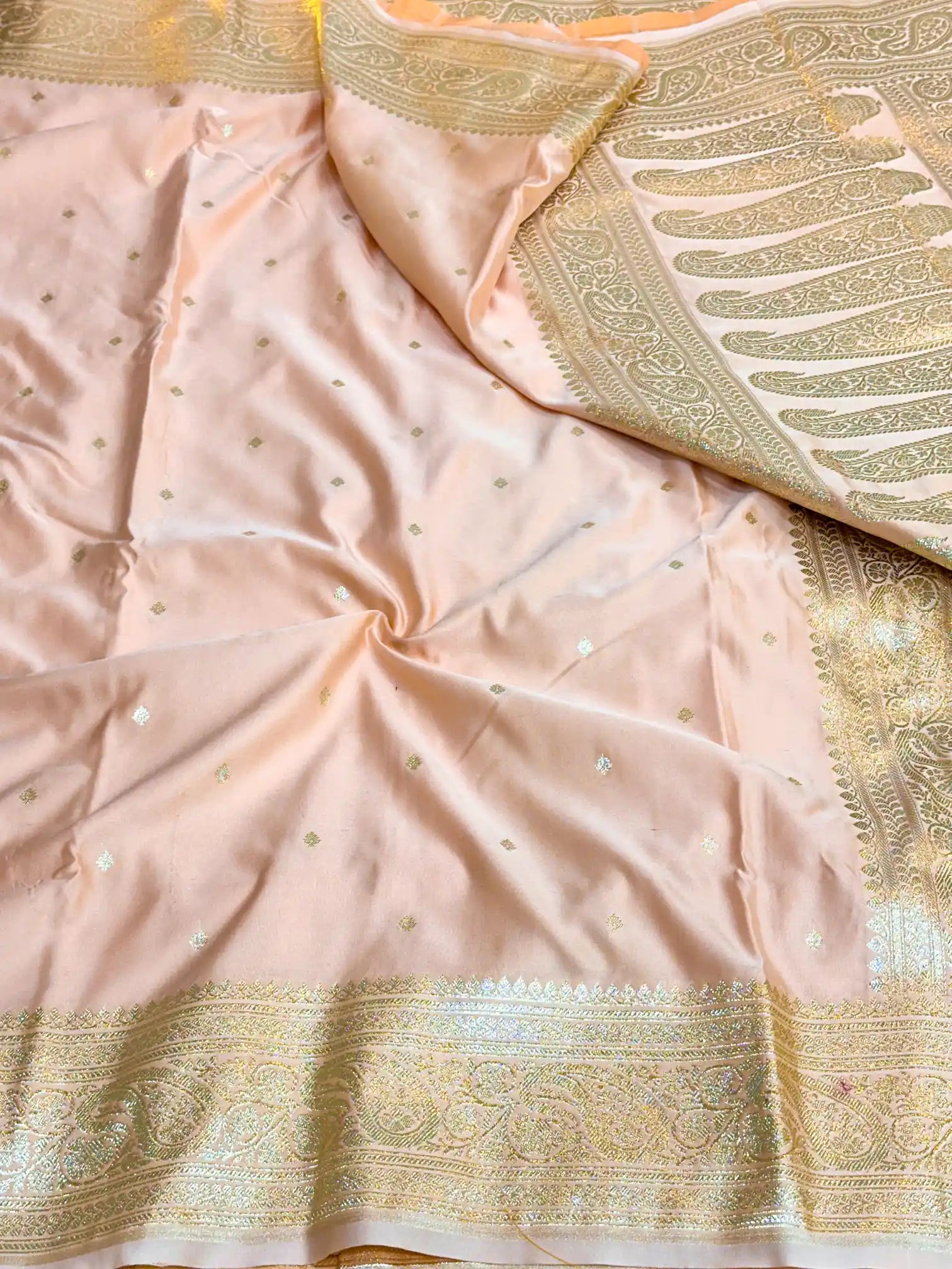 Pastel Pink Premium Mashru Katan Silk Banarasi Saree