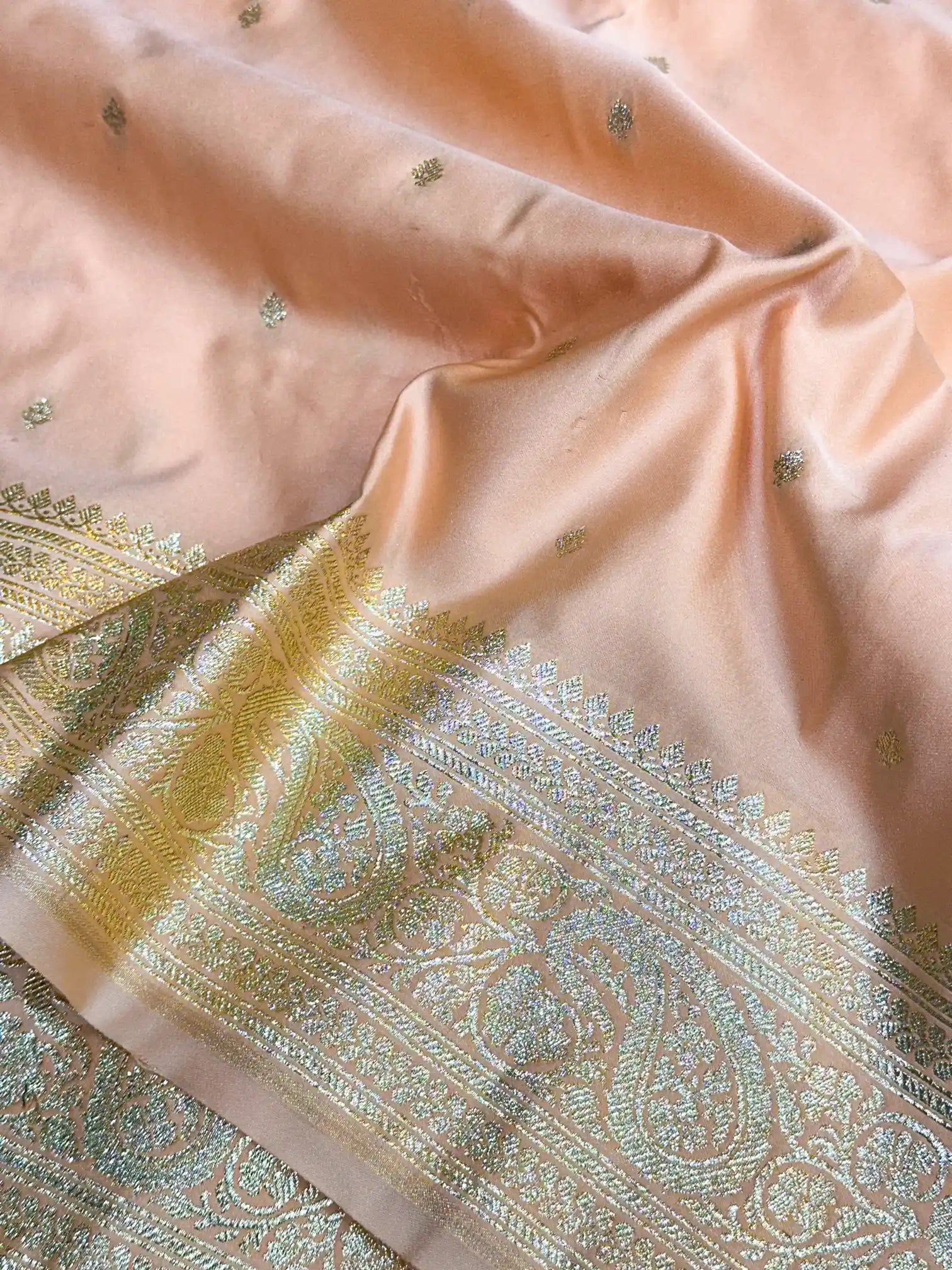 Pastel Pink Premium Mashru Katan Silk Banarasi Saree