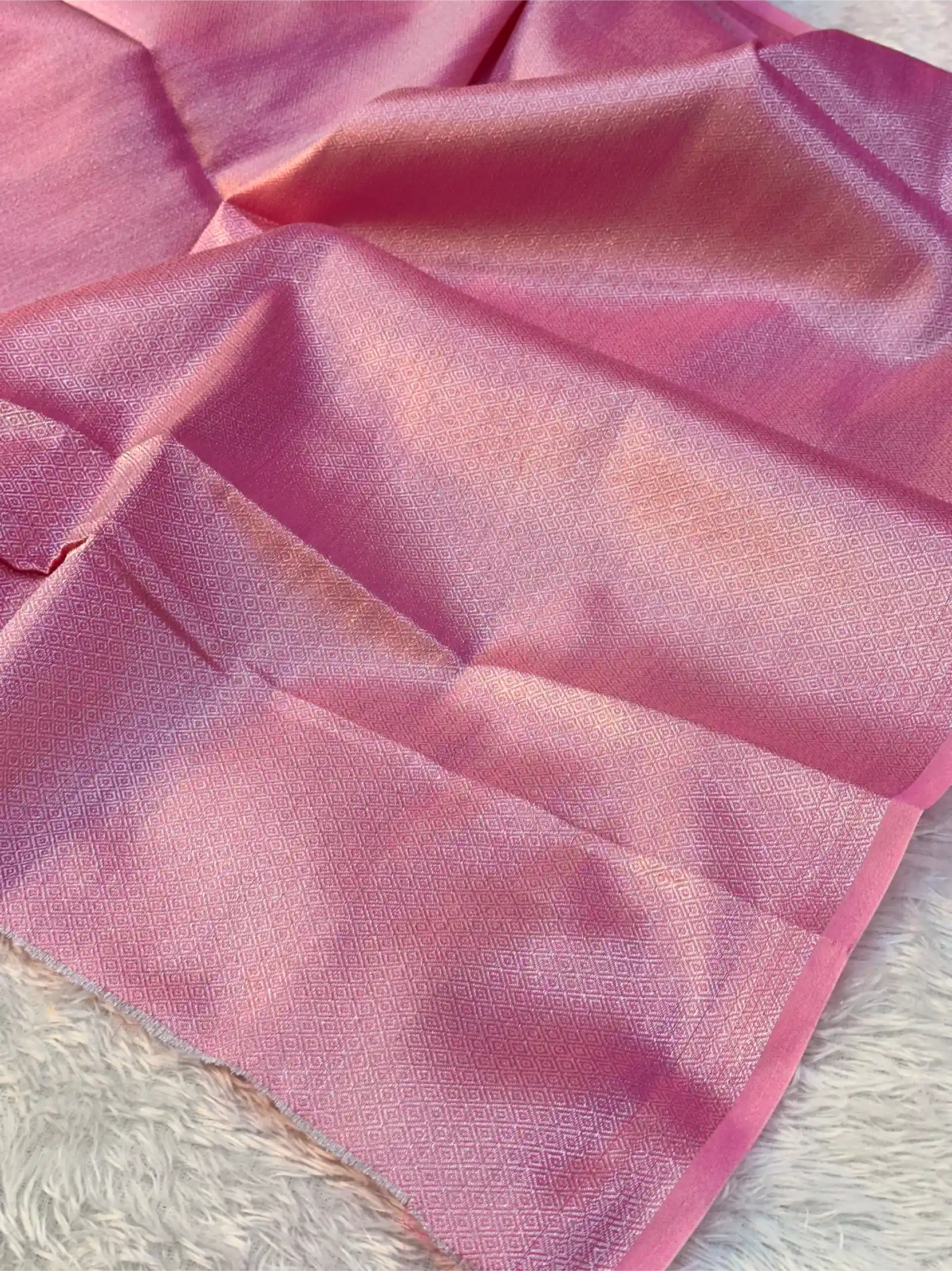 Pastel Pink Soft Silk Khaddi Buti Banarasi Saree