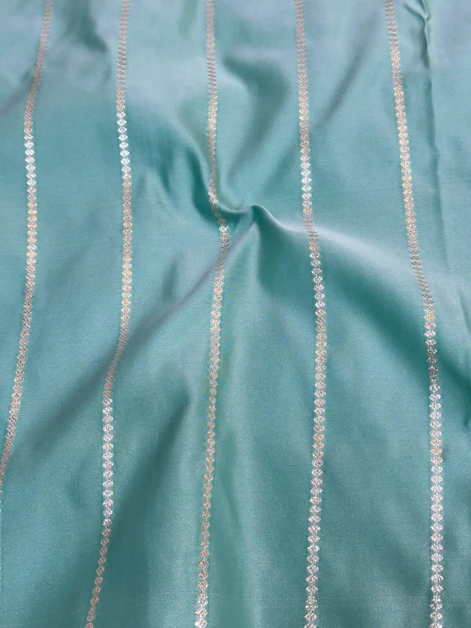 Pastel Sea Blue Premium Mashru Katan Silk Banarasi Saree