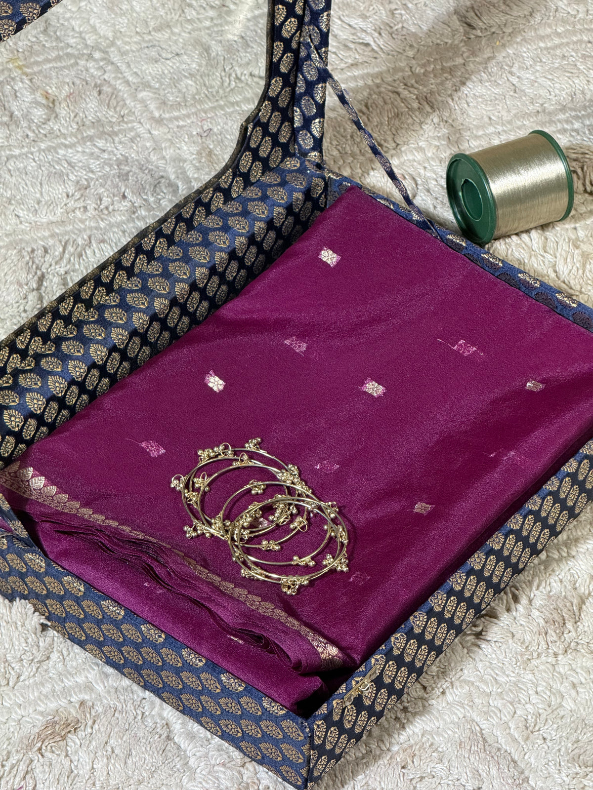 Royal Wine Zari Butti Silk Saree With Elegant Border